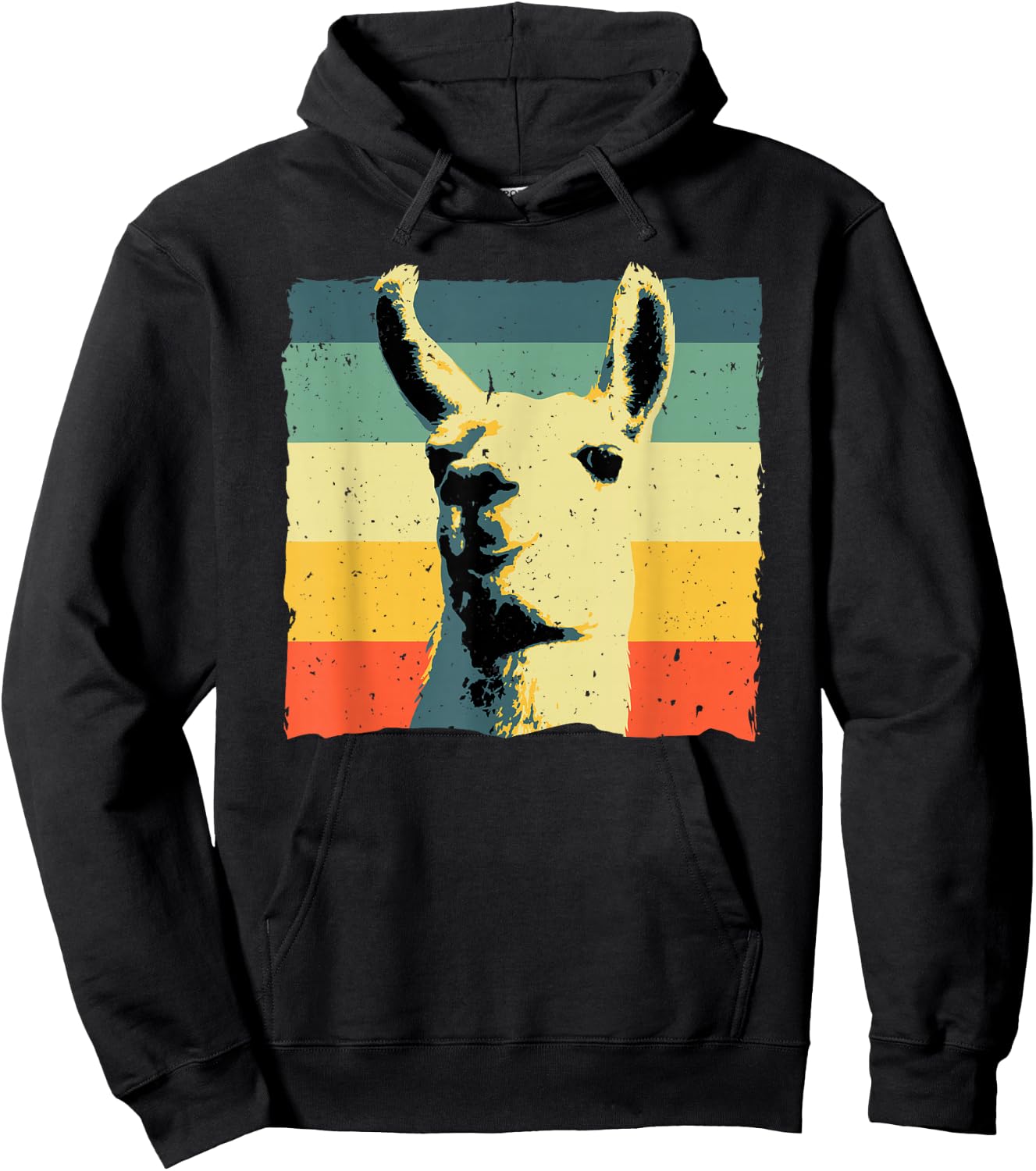 Vintage Llama Design Women Boys Girls Alpaca Lovers Hoodie - Hoodie | Black