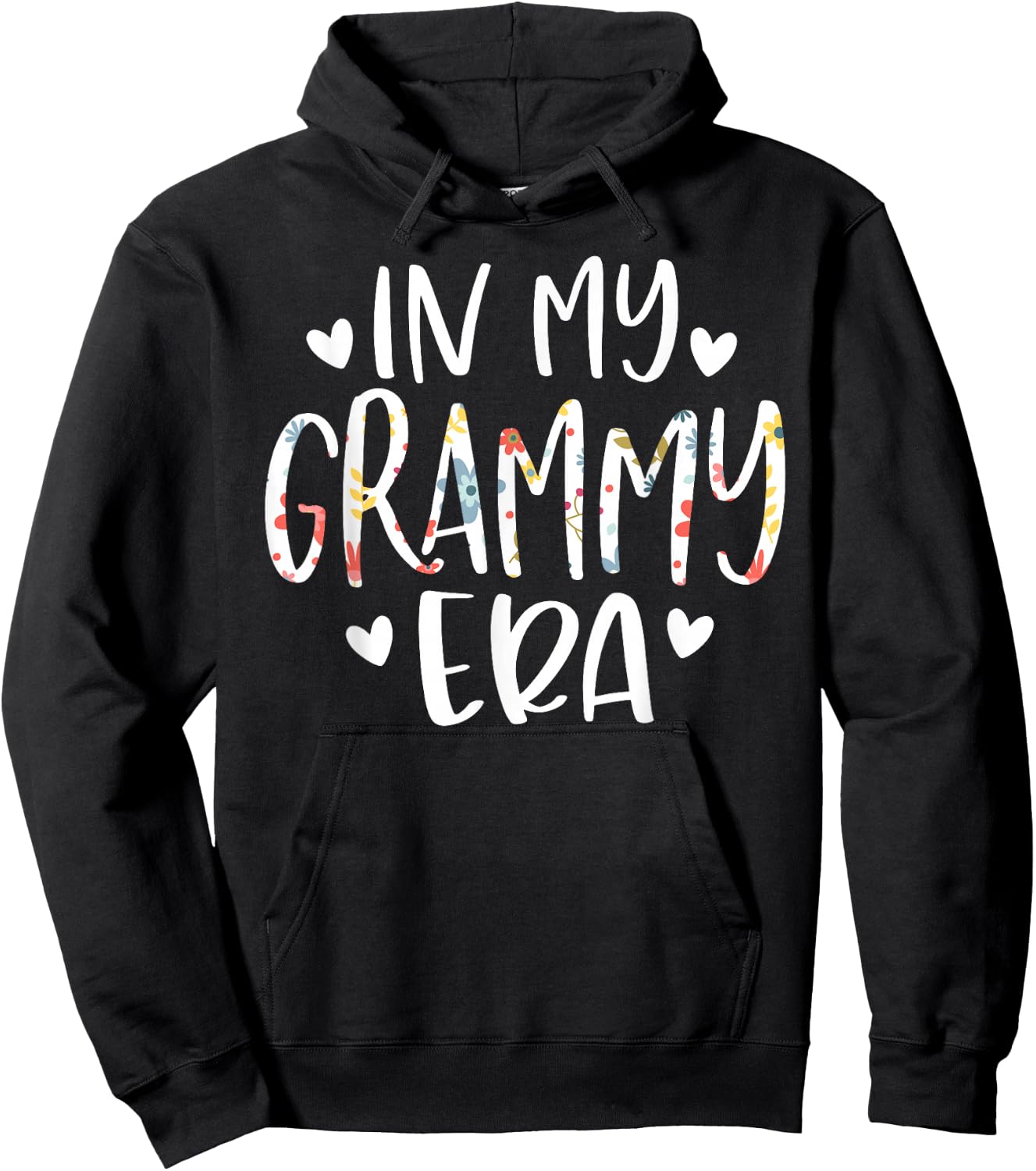 In My Grammy Era Flower Letter Floral Cute Gifts For Grammy Hoodie - Hoodie | Black