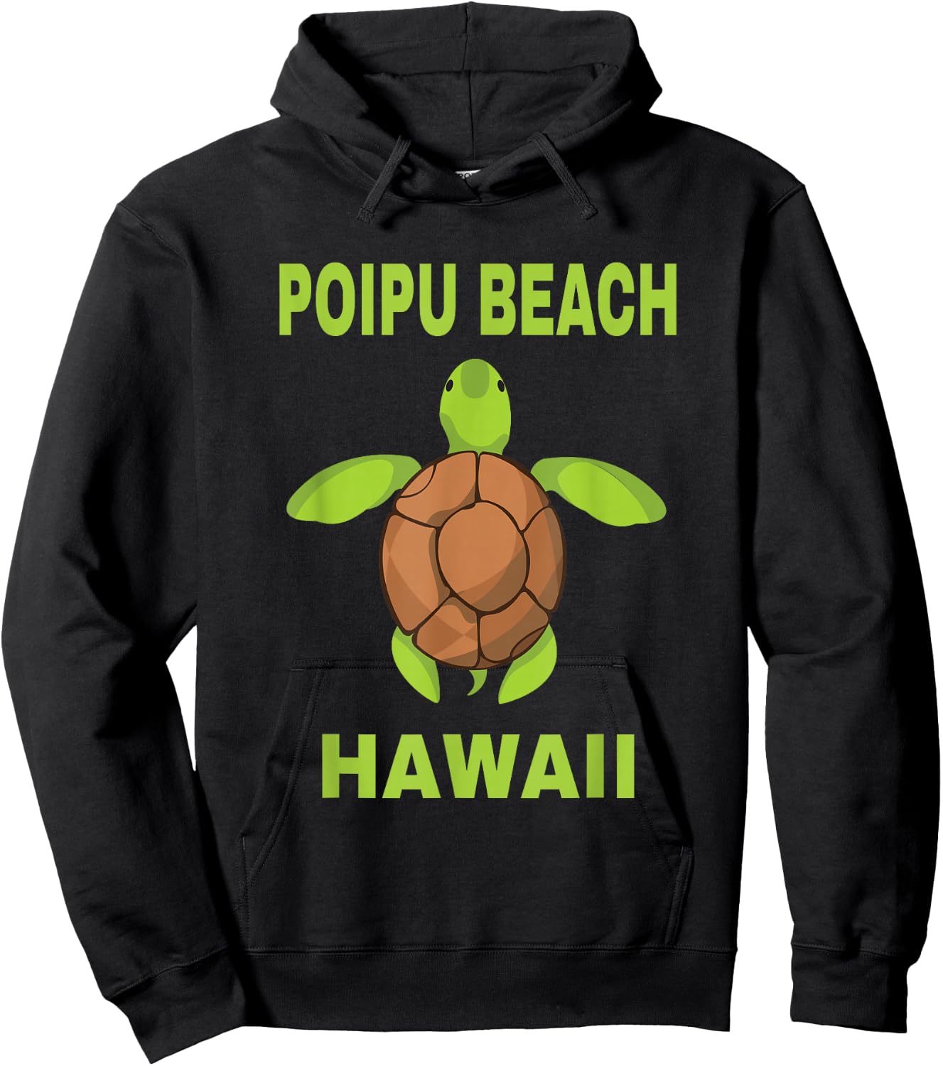 Poipu Beach Family Vacation Kauai Hawaii Sea Turtle Hoodie - Hoodie | Black
