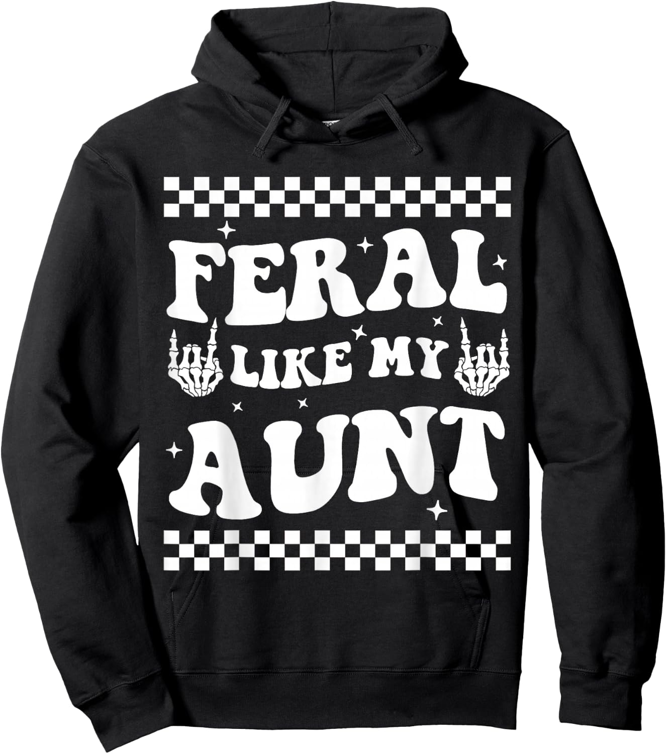 Funny Feral Nephew Niece Auntie Boho Feral Like My Aunt Hoodie - Hoodie | Black