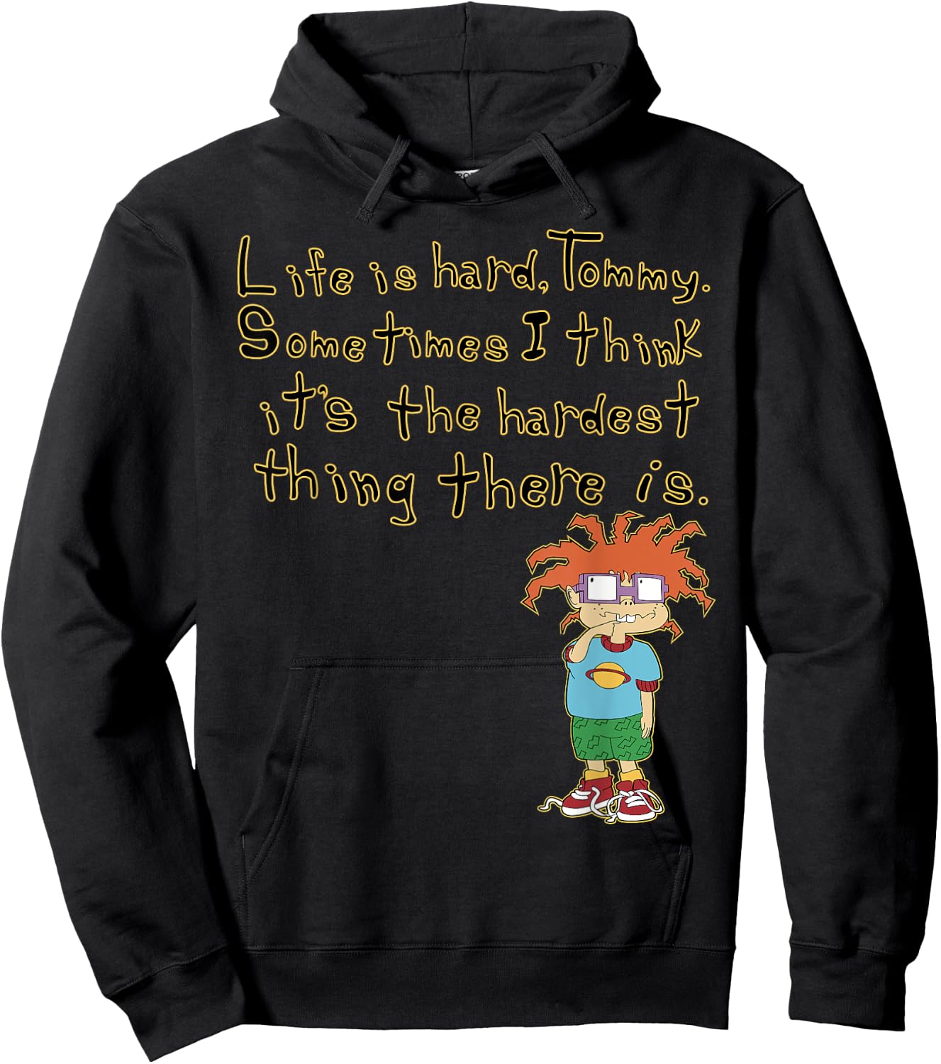 Mademark x Rugrats - Chuckie “Life is Hard, Tommy” Rugrats Hoodie - Hoodie | Black