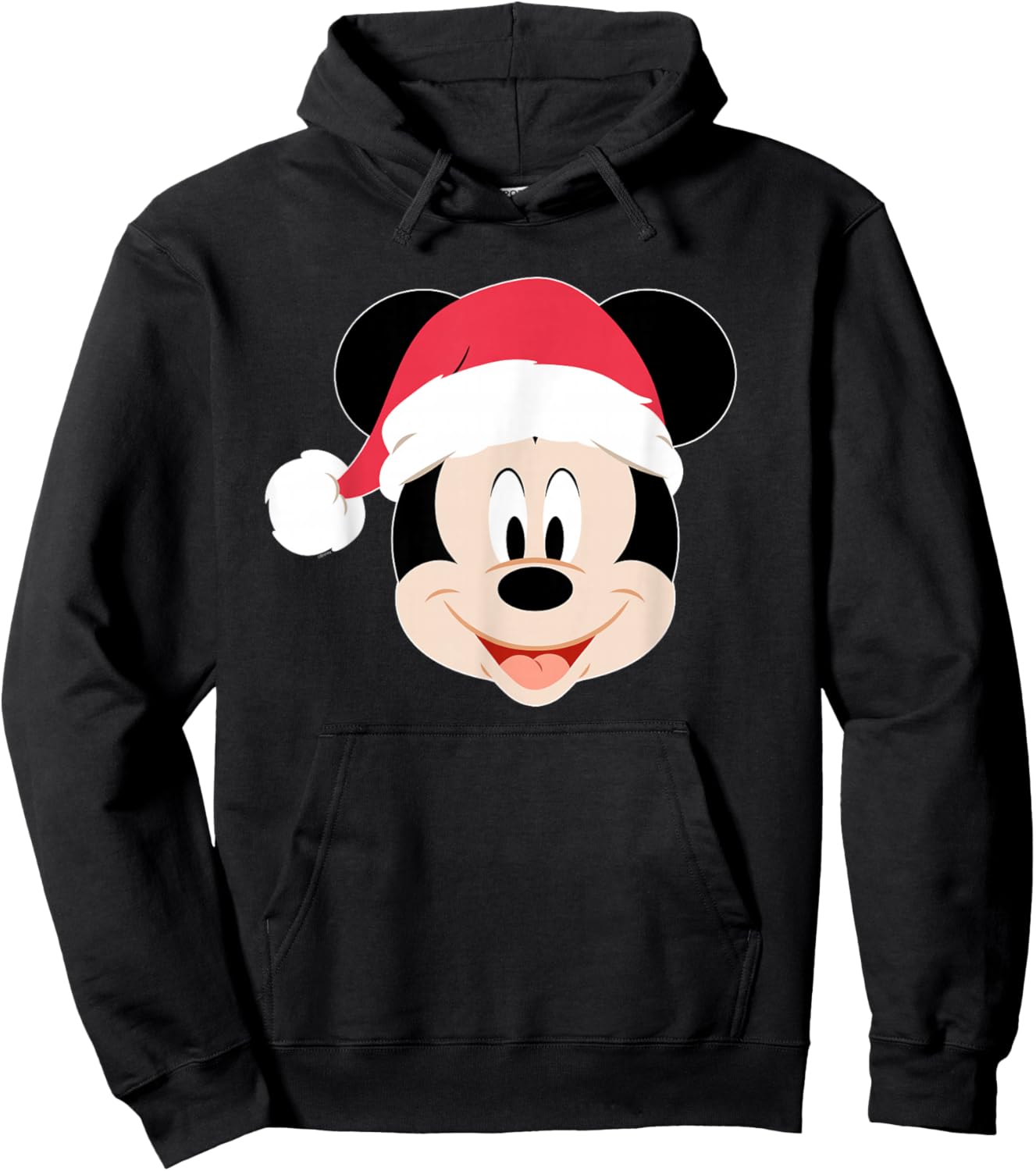 Disney Mickey Mouse in Santa Hat Happy Christmas Holiday Hoodie - Hoodie | Black