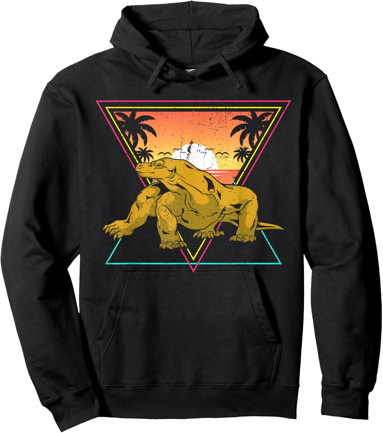 Nature Tropical Lizard Reptile Animal Sunset Komodo Dragon Hoodie - Hoodie | Black