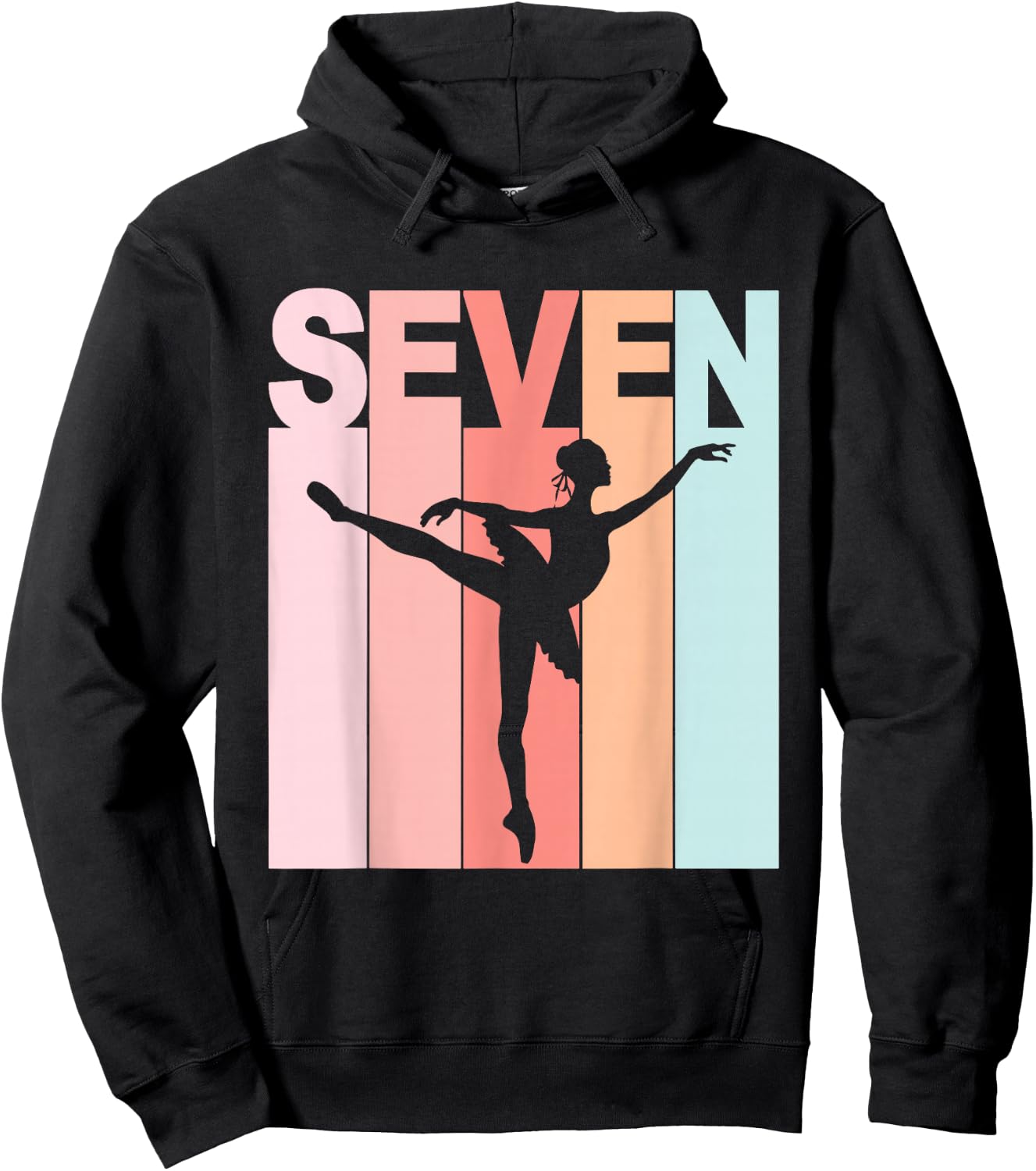 7th Birthday Ballet Dancer 7 Year Old Girl Ballerina Hoodie - Hoodie | Black