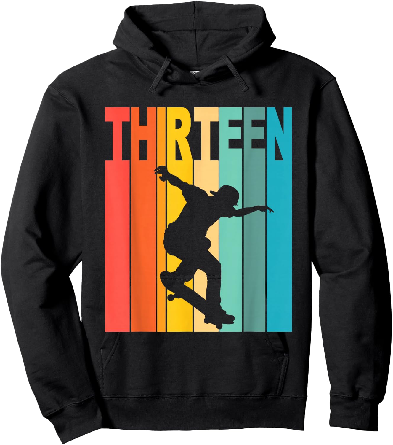 13th Birthday Skateboarding 13 Year Old Skater Party Hoodie - Hoodie | Black