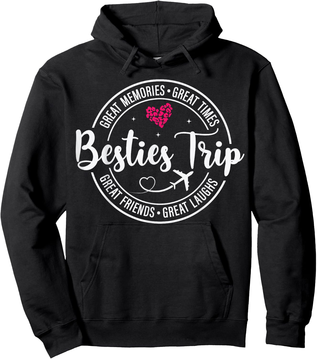 Girls Trip 2025 Besties Women Weekend Vacation Matching Hoodie - Hoodie | Black