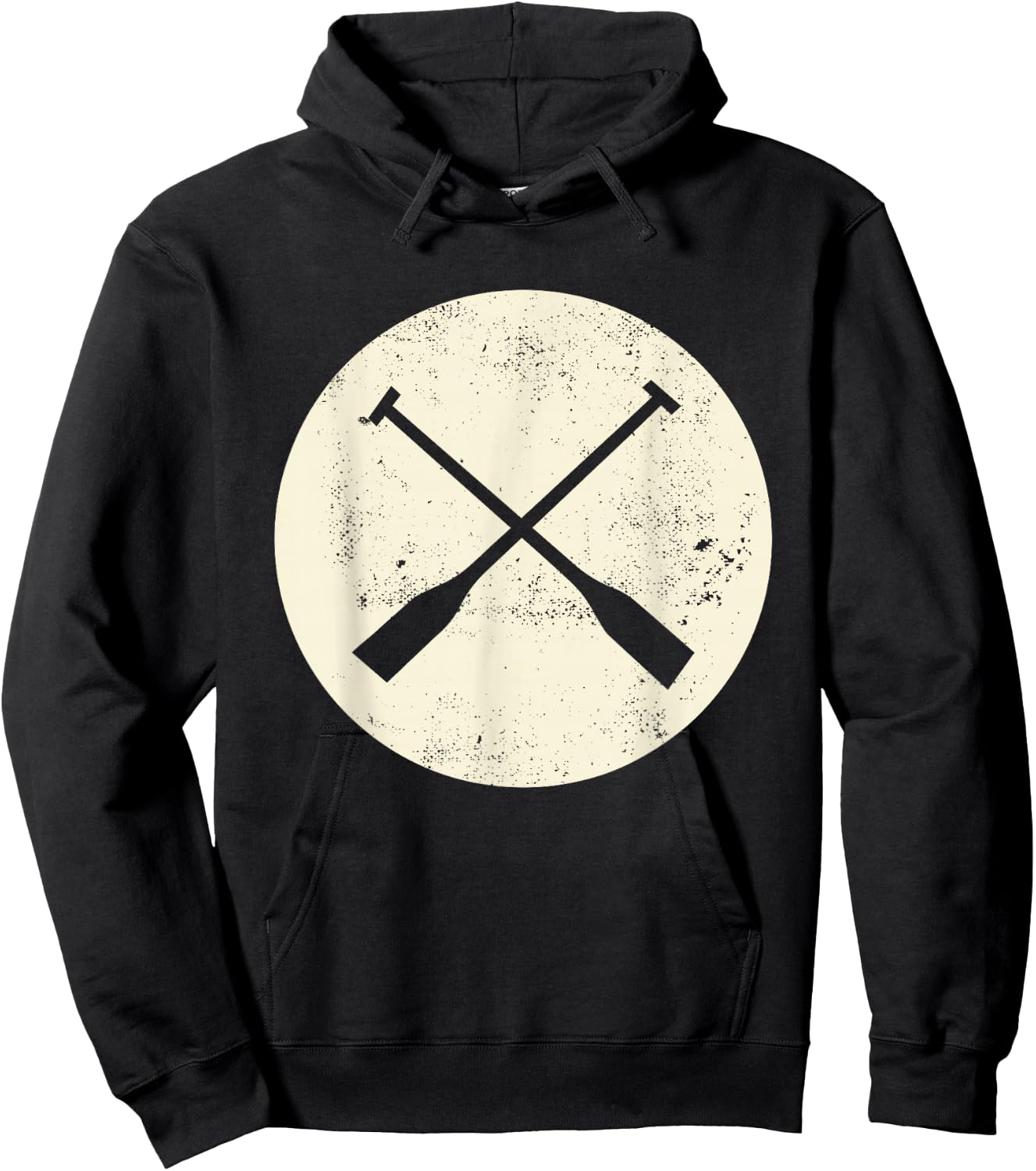 Retro Vintage Canoe Paddles Crossing - Canoe & Kayaking Hoodie - Hoodie | Black