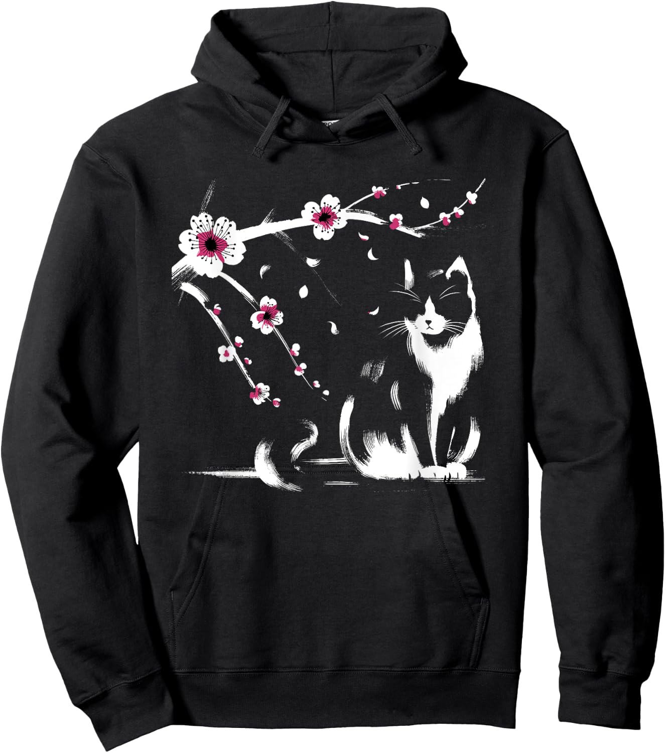 Kawaii Cat Anime Japanese Retro Men Women Kids Funny Cat Hoodie - Hoodie | Black