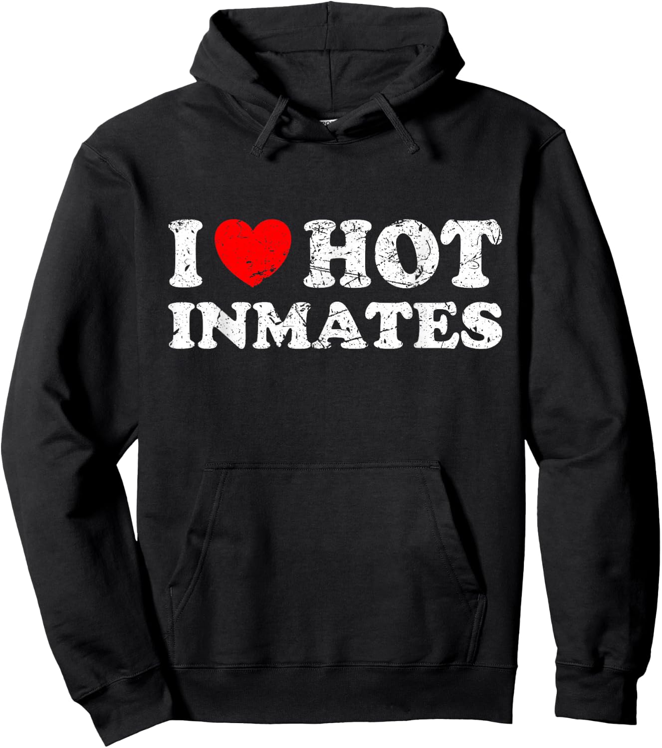 Distressed I Heart Hot Inmates I Love Hot Inmates Hoodie - Hoodie | Black