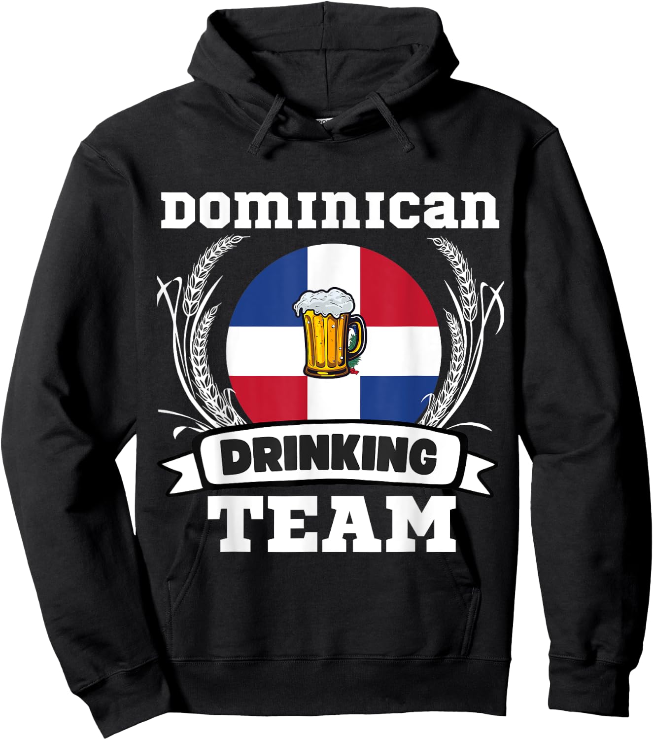 Dominican Flag Drinking Team Funny Beer Heritage Month Party Hoodie - Hoodie | Black