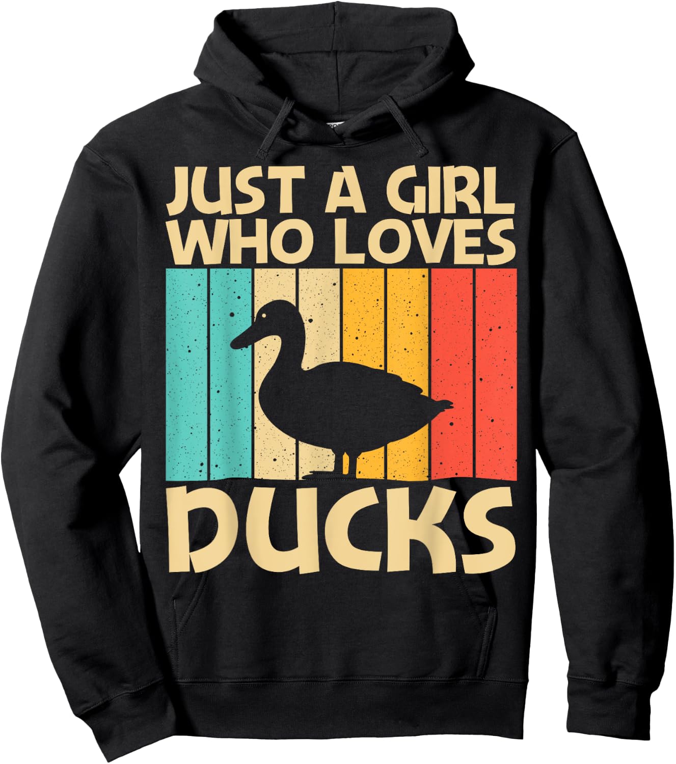 Funny Duck Design For Girls Kids Duck Farmer Hunting Lovers Hoodie - Hoodie | Black