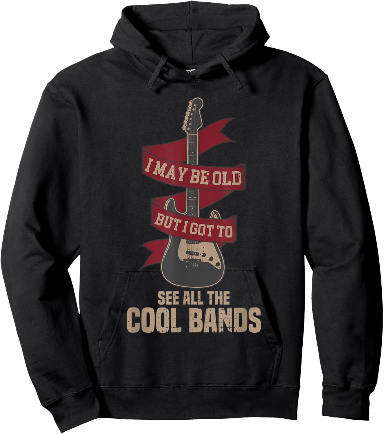 Funny I May Be Old But I Got to See Cool Bands Music Lovers Hoodie - Hoodie | Black