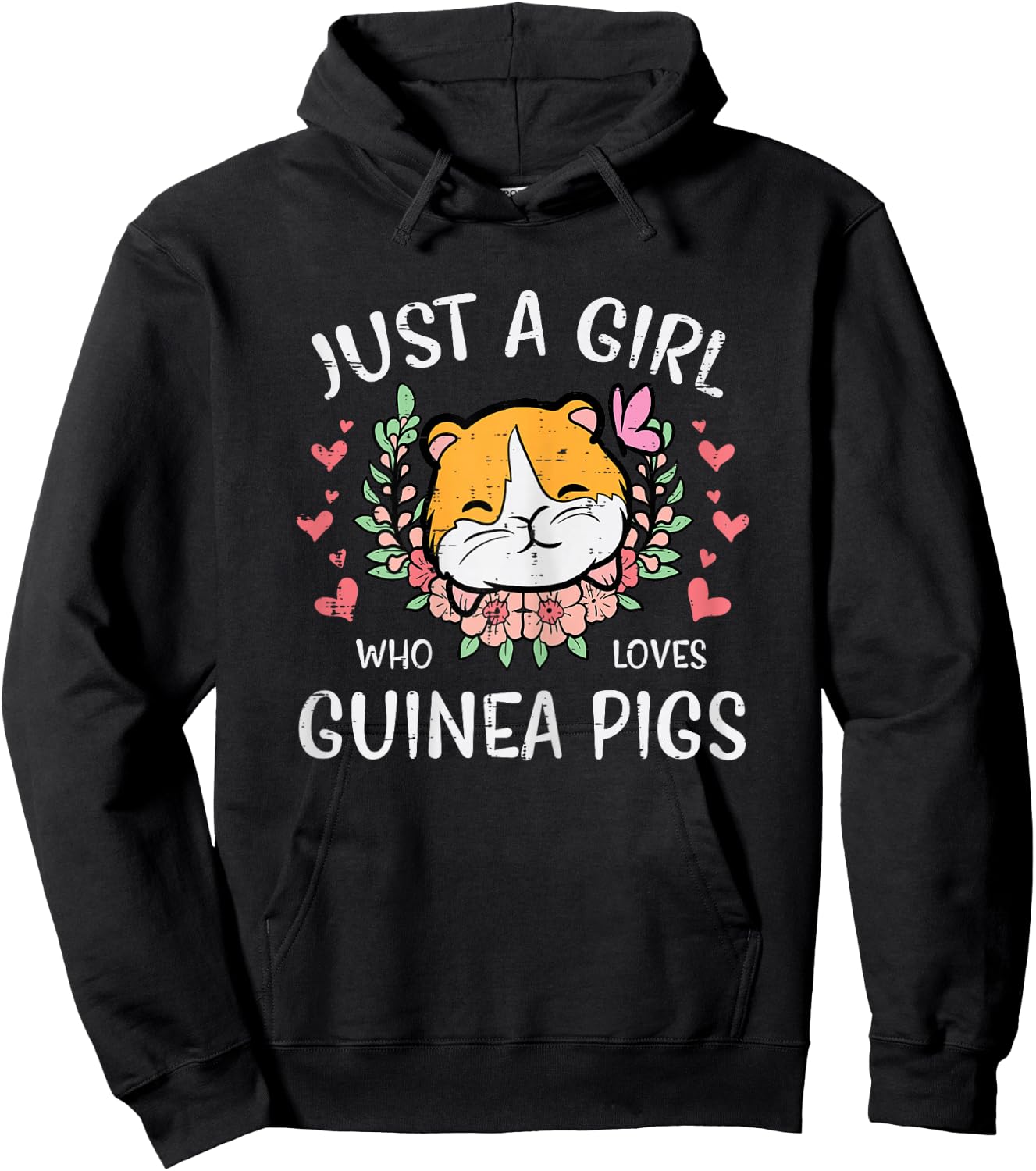 Just A Girl Who Loves Guinea Pigs Cute Cavy Girls Kids Women Hoodie - Hoodie | Black