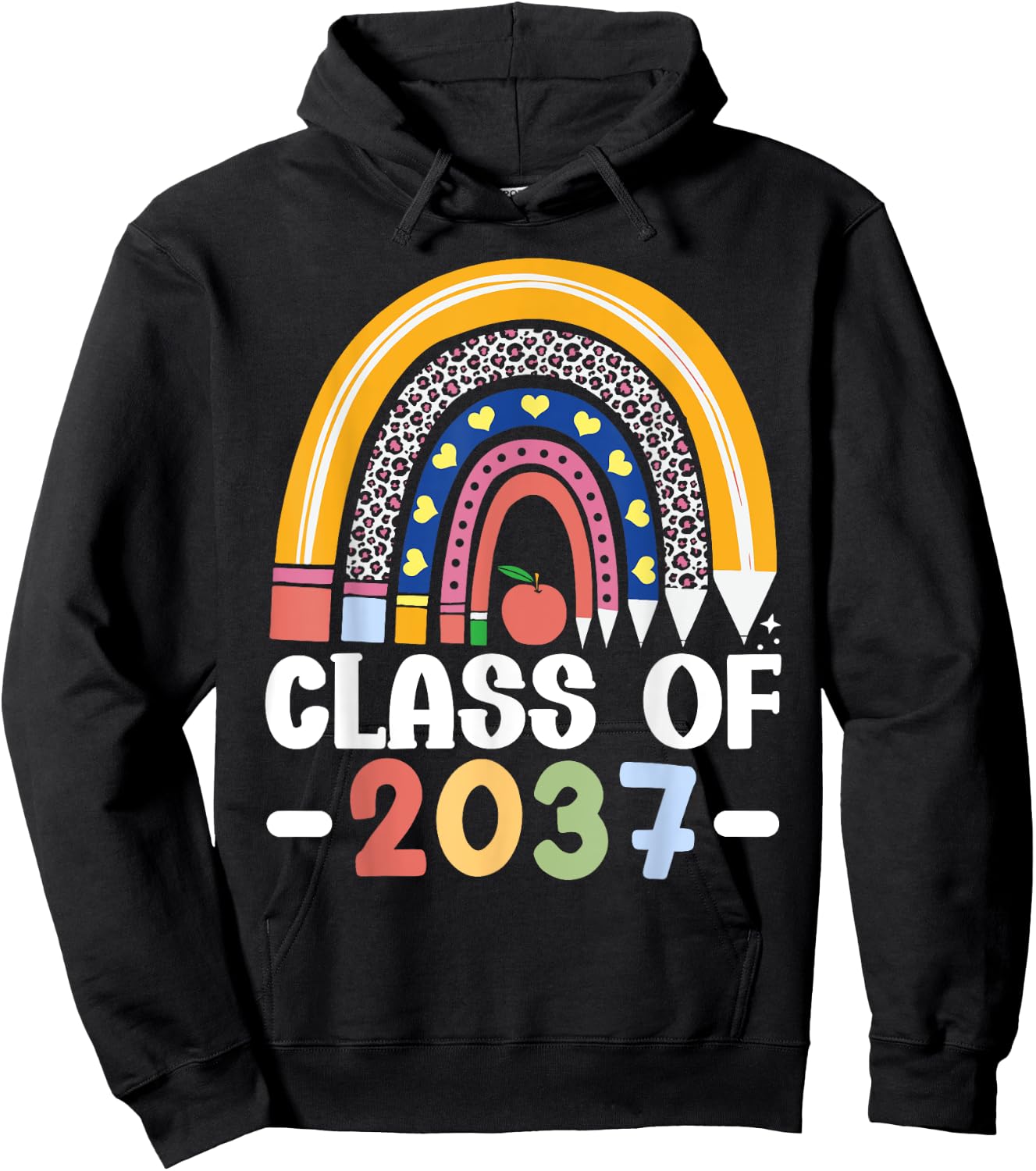 Class Of 2037 Kindergarten To Graduation Hoodie - Hoodie | Black