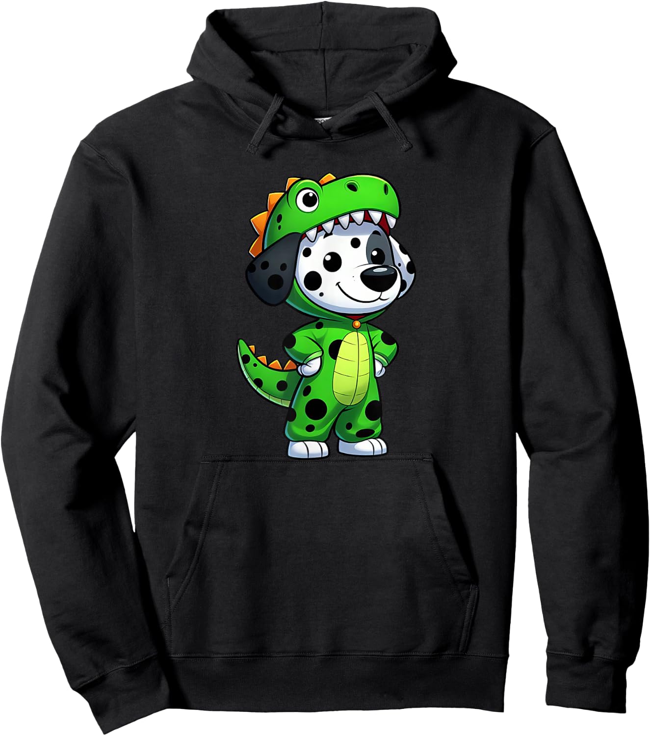 Dalmatian T-Rex Dinosaur Dog Funny Tyrannosaurus Hoodie - Hoodie | Black