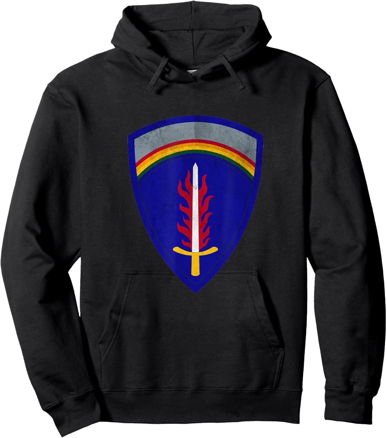 USAREUR-AF Europe and Africa Military Veteran Papa Christmas Hoodie - Hoodie | Black