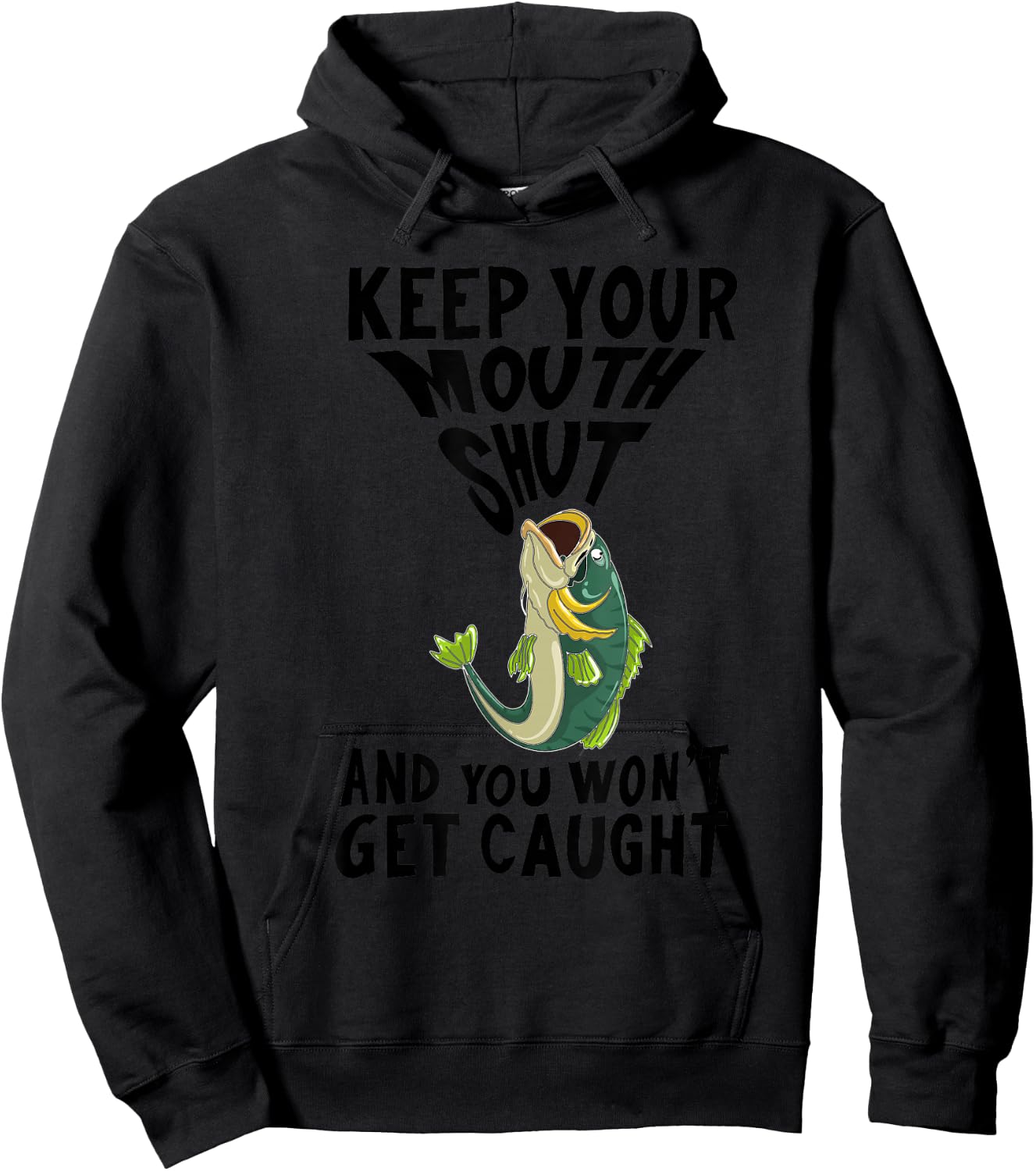 Funny Keep Your Mouth Shut | Cool Boat Fishermen Lover Gift Hoodie - Hoodie | Black