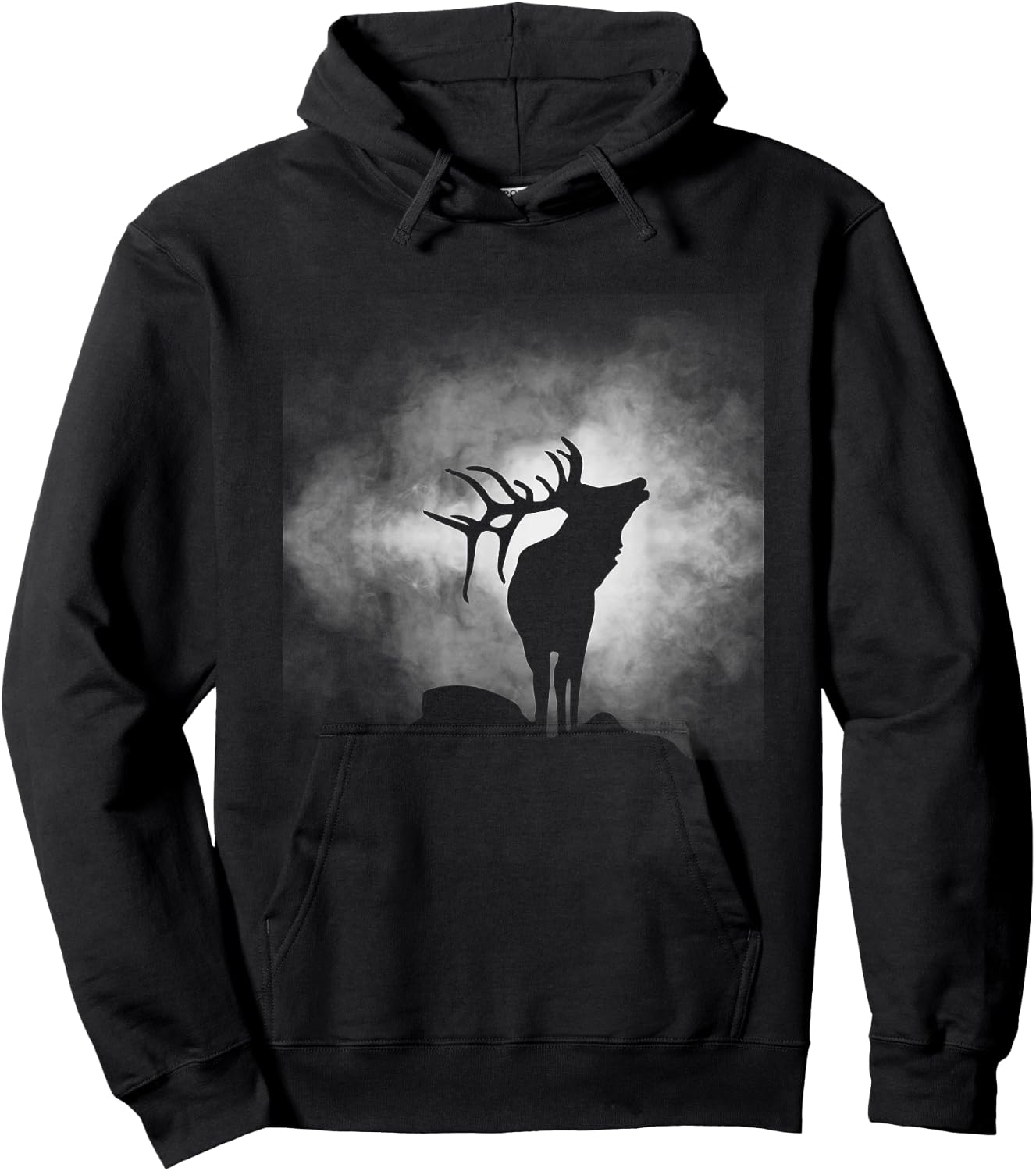 BASBO Outdoor Antlers Elk Deer , Small, Black Hoodie - Hoodie | Black