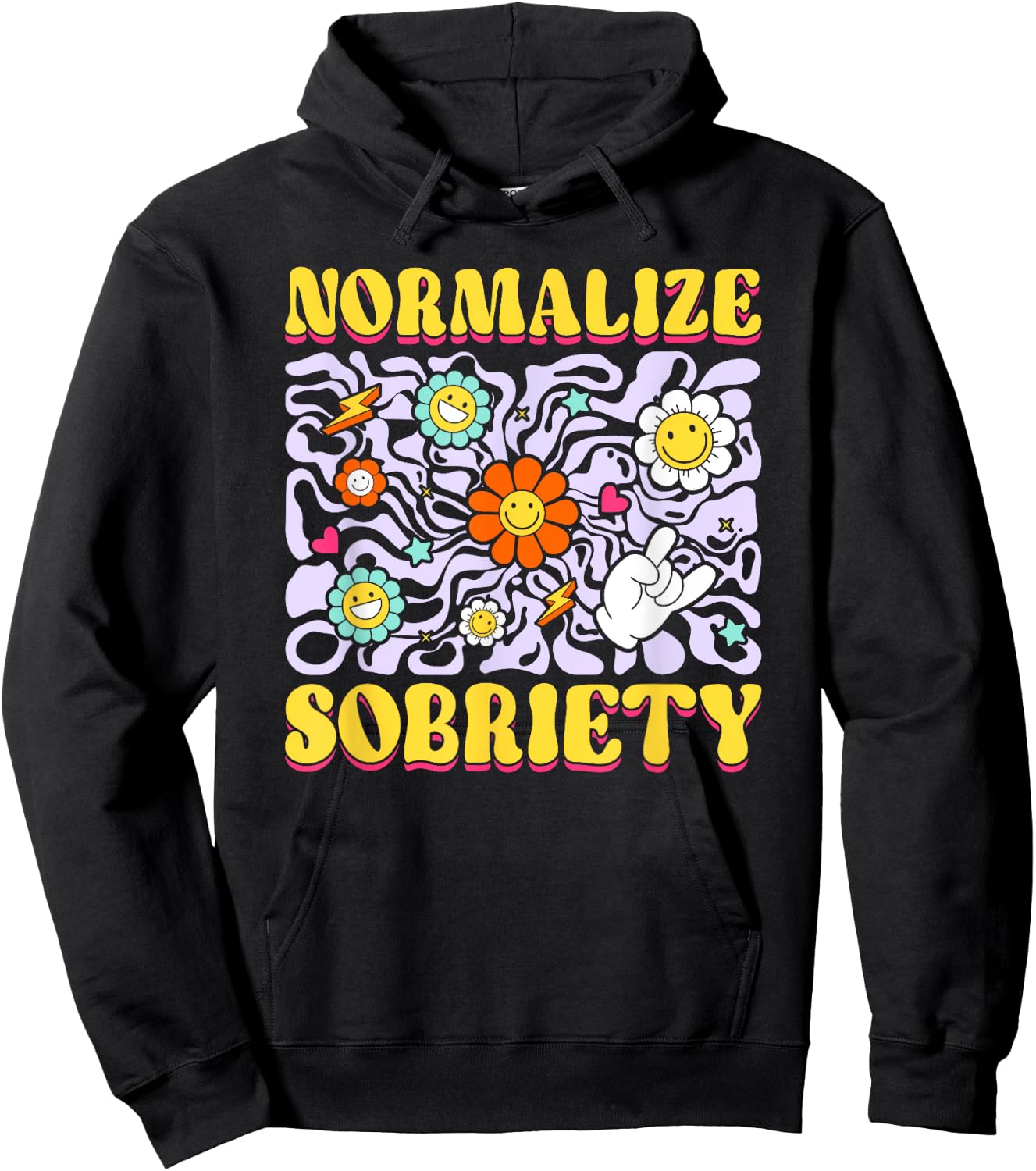 Sober Addiction Recovery Normalize Sobriety Hoodie - Hoodie | Black