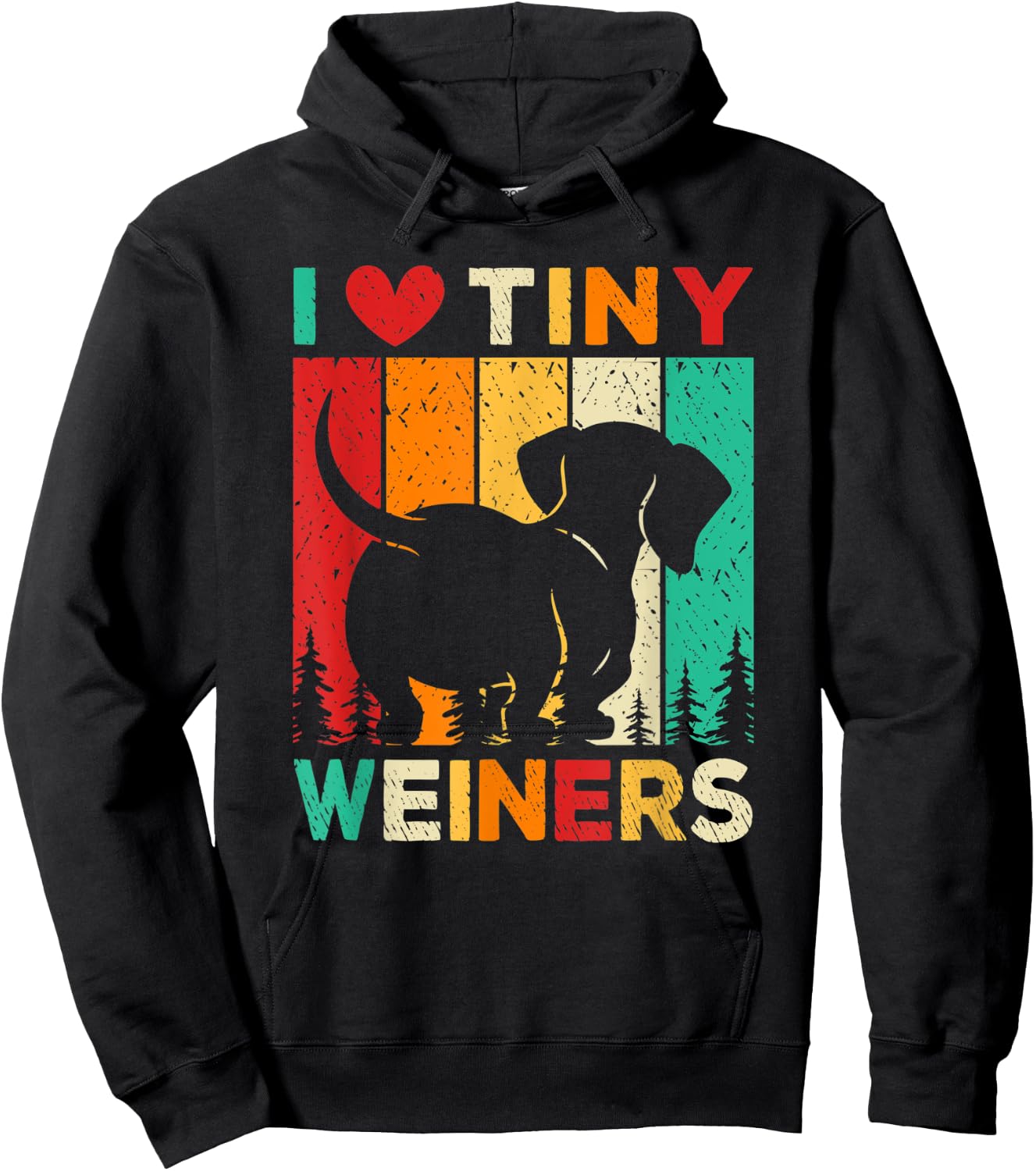 I Love Tiny Wieners Dachshund Dog Lover Men Women Hoodie - Hoodie | Black