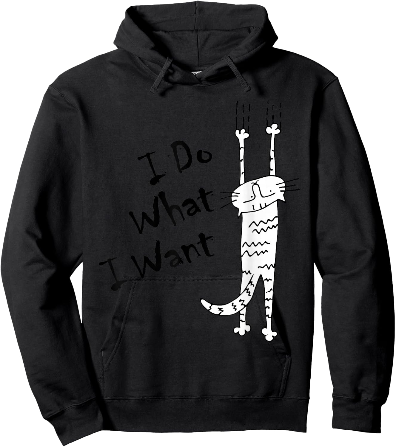 I DO What I Want cat Lover Gifts and Men Funny Hoodie - Hoodie | Black