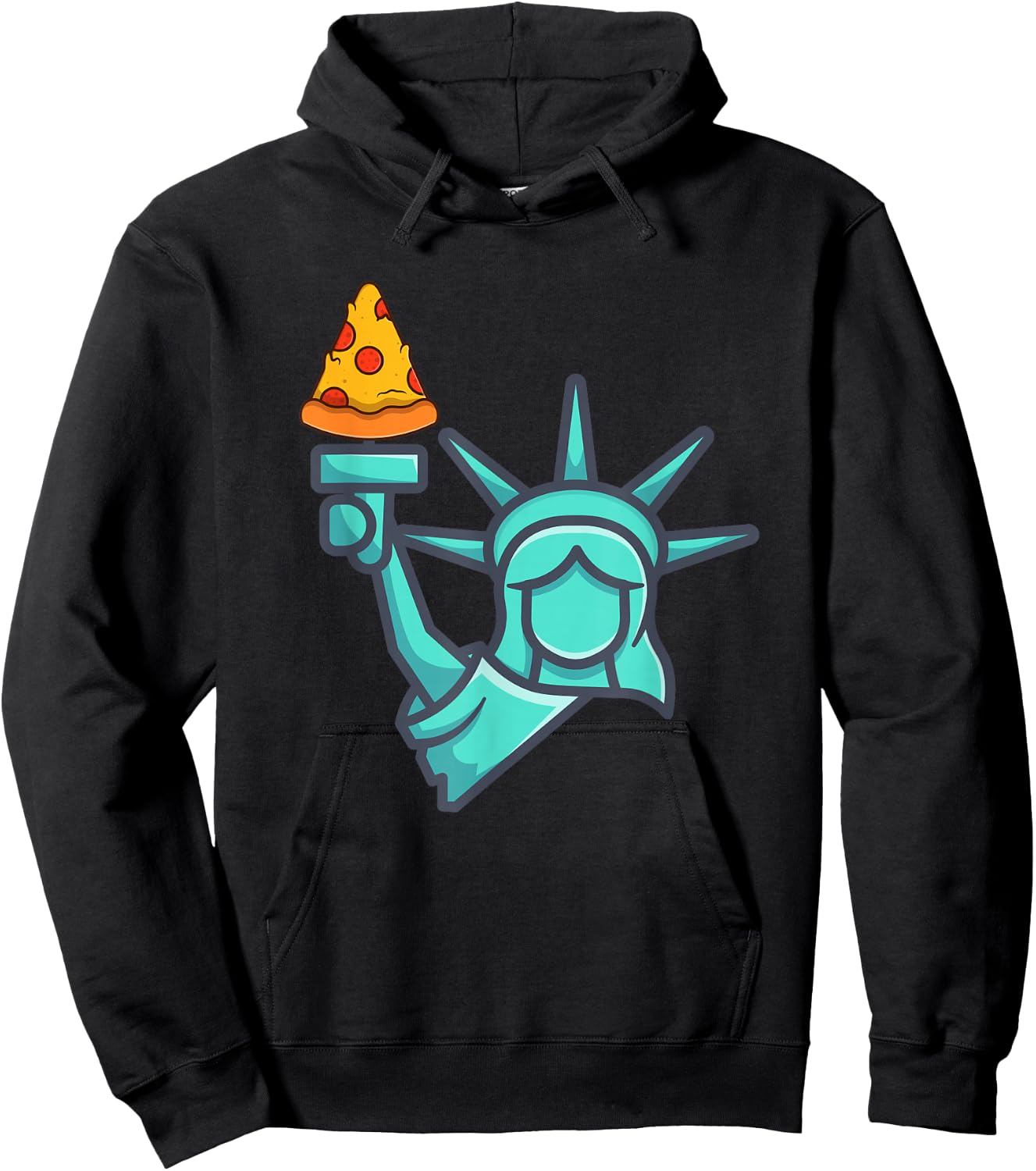 Pizza Statue of Liberty New York City Famous Food Pizzas Hoodie - Hoodie | Black