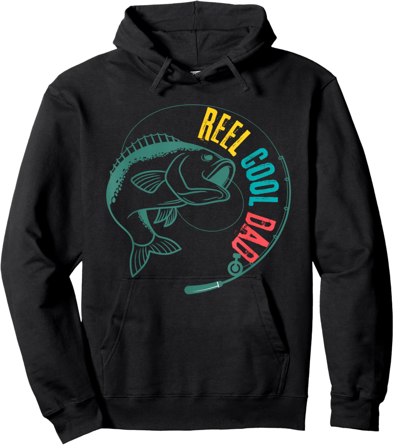 Reel Cool Dad Fishing, for Fishermen, Father's Day, Birthday Hoodie - Hoodie | Black