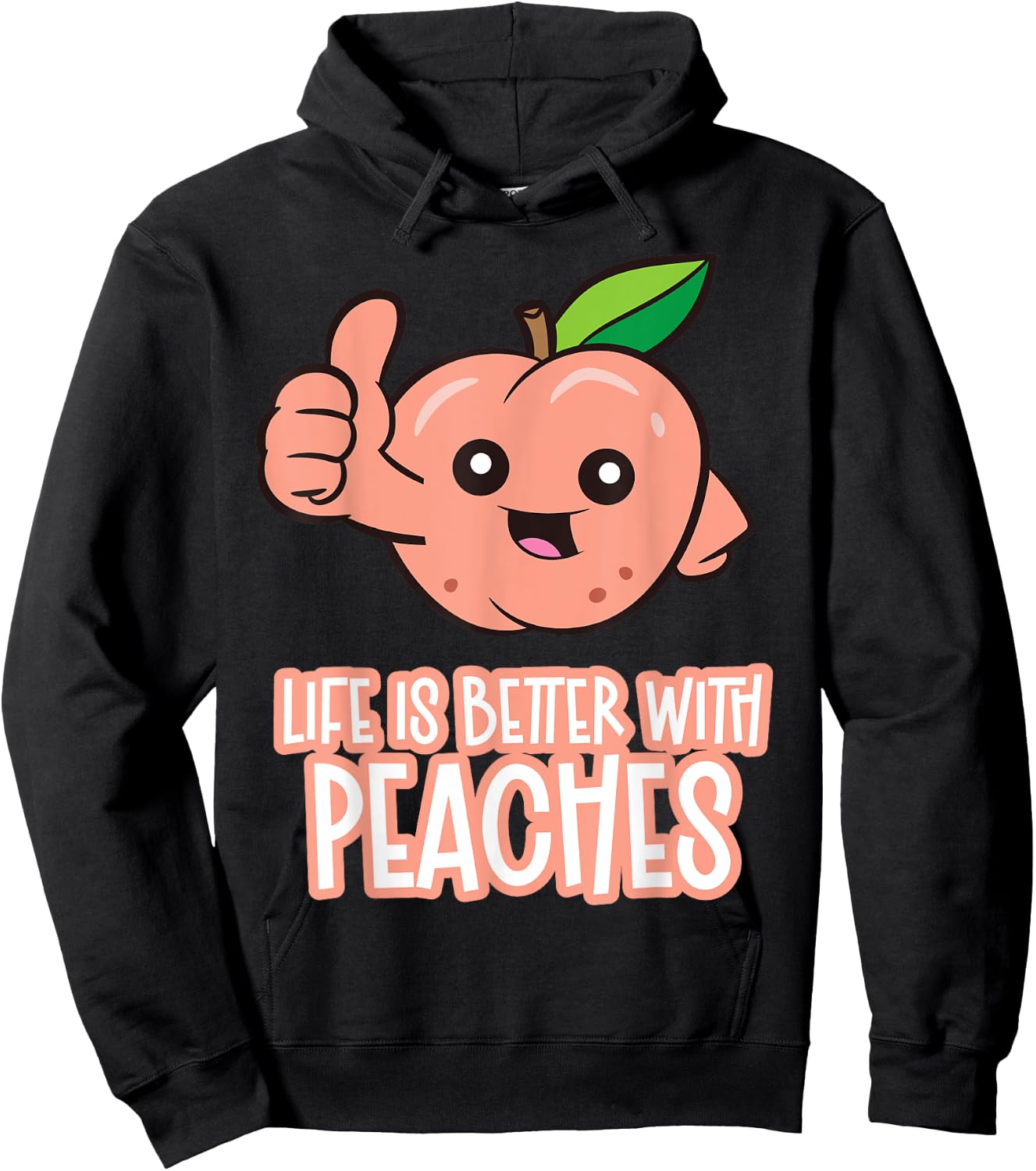 Life Is Better With Peaches Hoodie - Hoodie | Black
