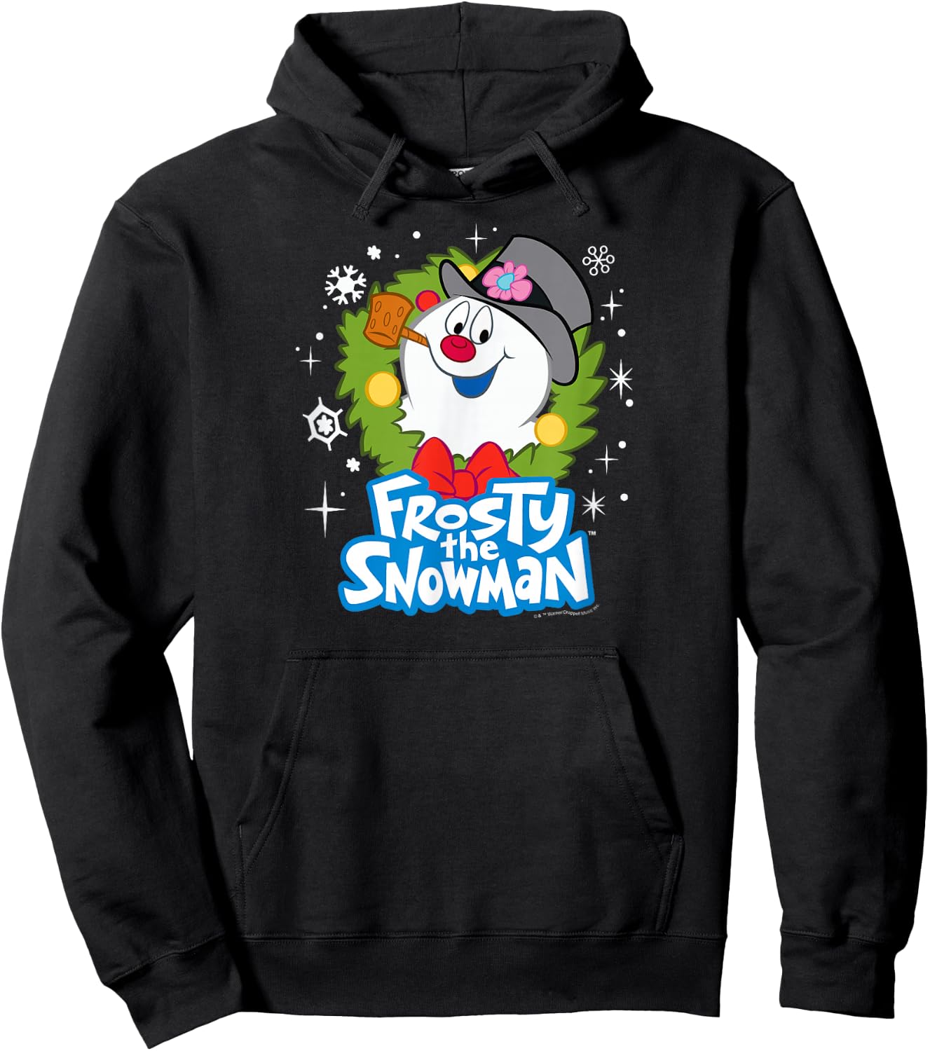 Frosty The Snowman - Christmas Wreath Hoodie - Hoodie | Black