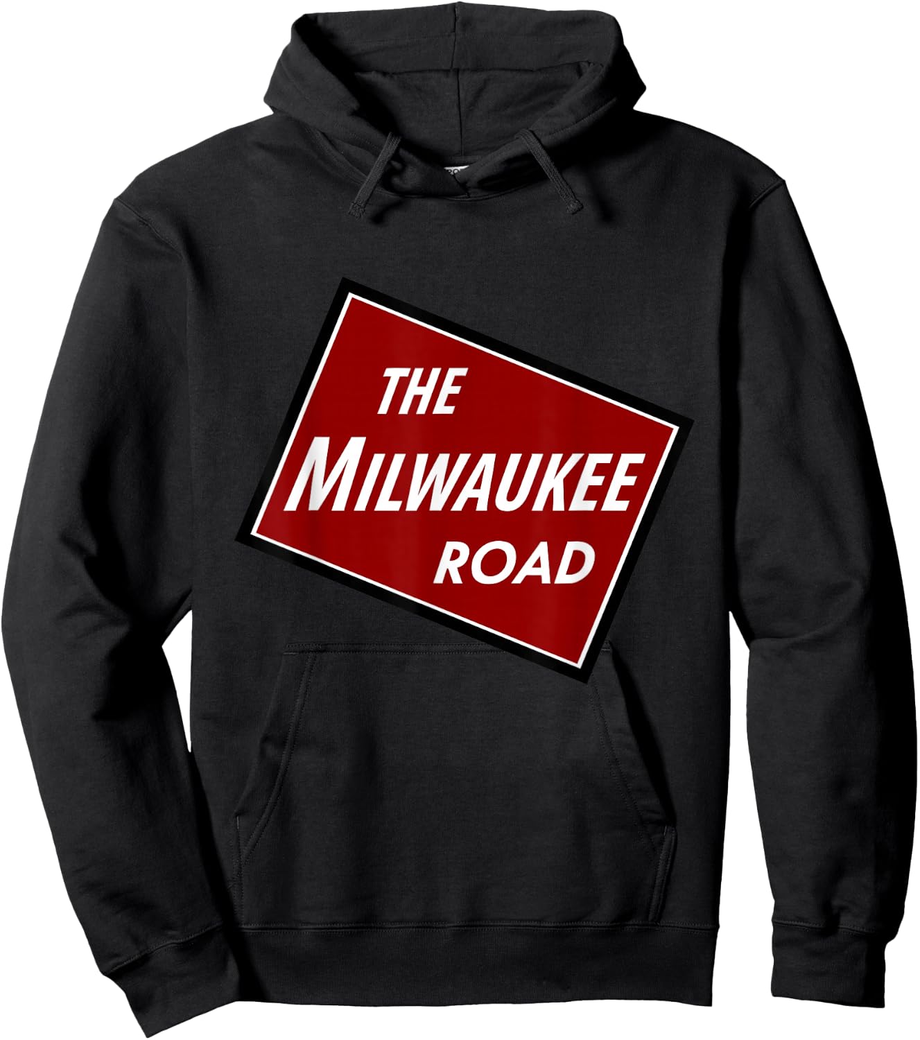 Chicago Trains Milwaukee Road , -Adult, Black, Small, Short Sleeve Hoodie - Hoodie | Black
