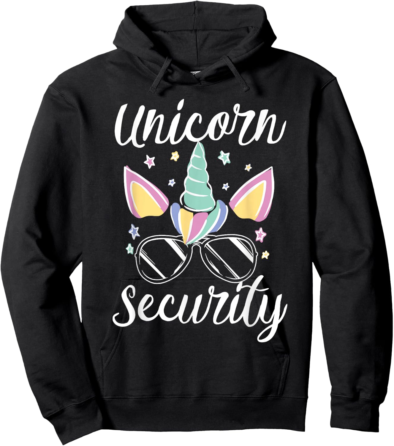 Unicorn Security Halloween Dad Mom Daughers Adult Costume Hoodie - Hoodie | Black
