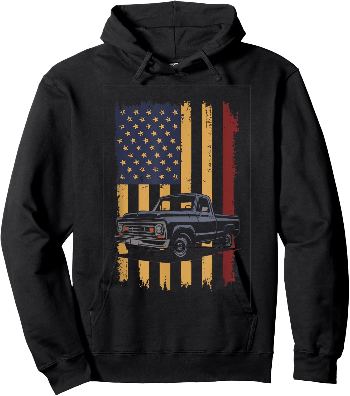 Vintage American Pickup Truck Adventure Enthusiast Design Hoodie - Hoodie | Black