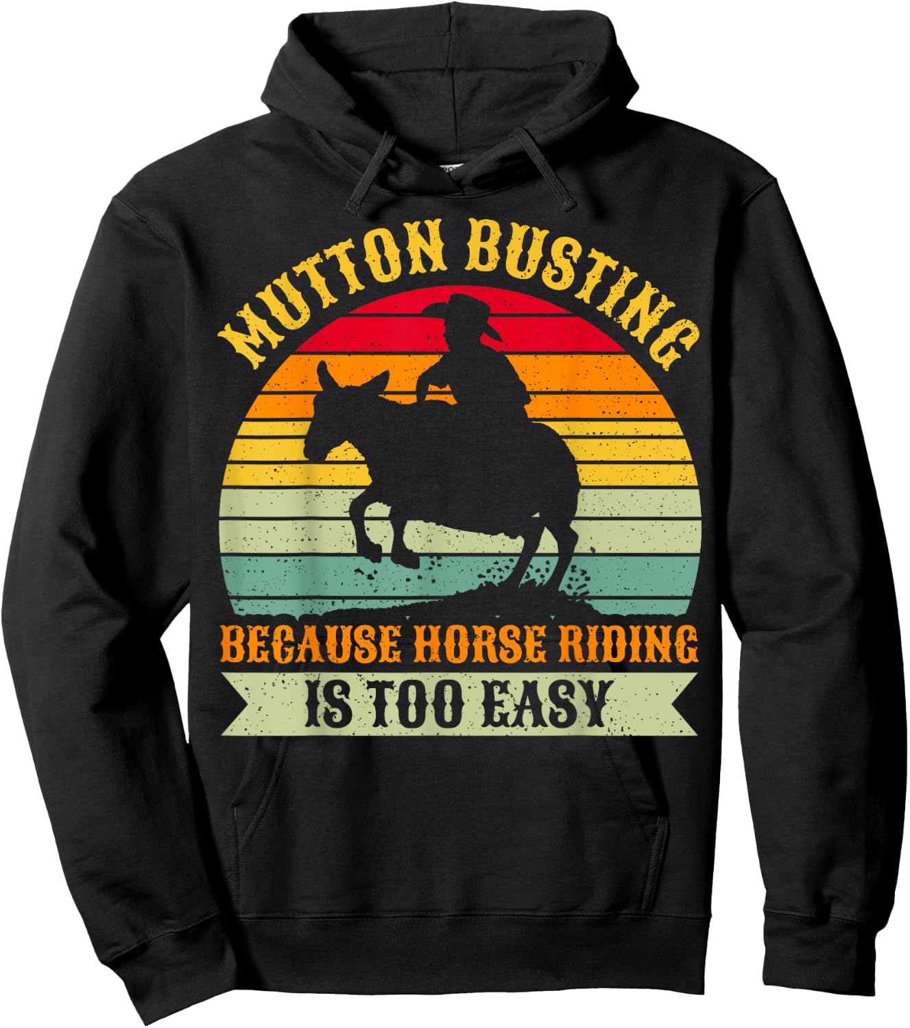 Youth Rodeo Mutton Busting Design for a Mutton Buster Hoodie - Hoodie | Black
