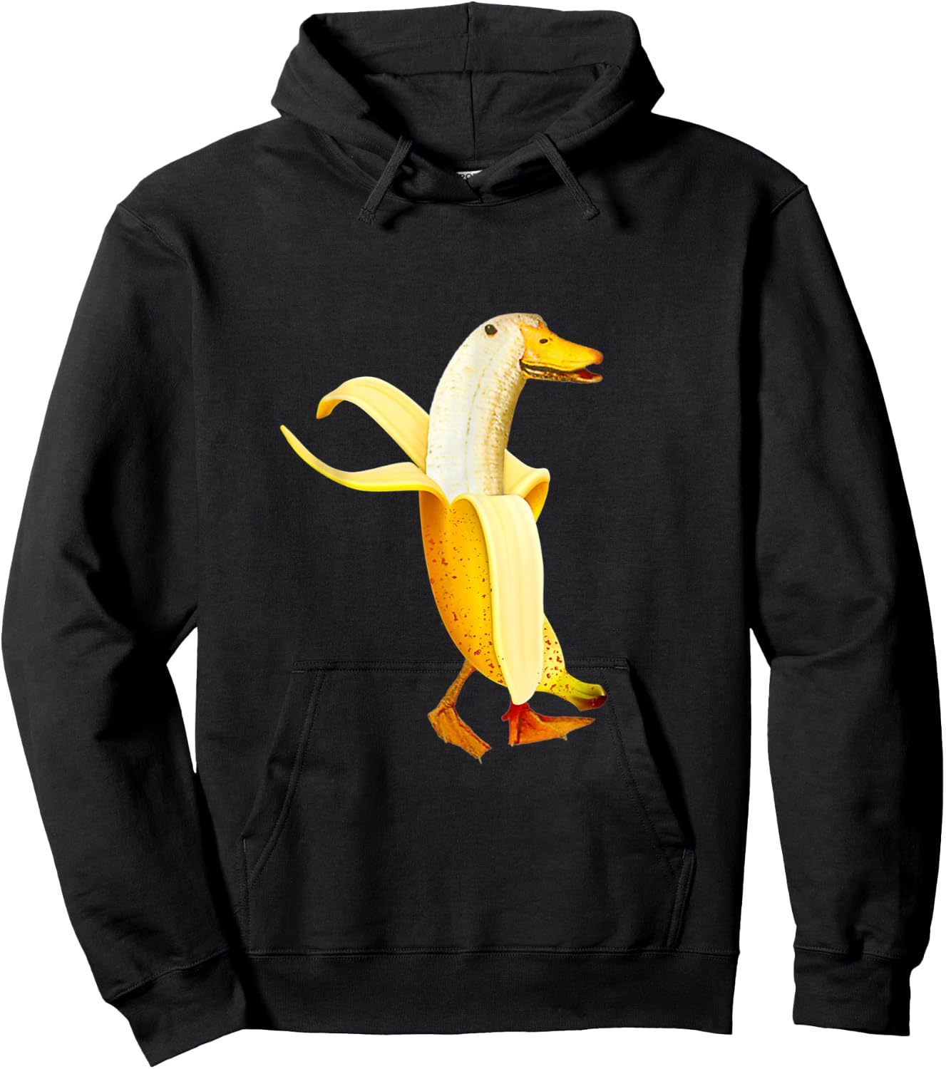 Banana Duck. Funny Anthropomorphic Fruit Animals Hoodie - Hoodie | Black