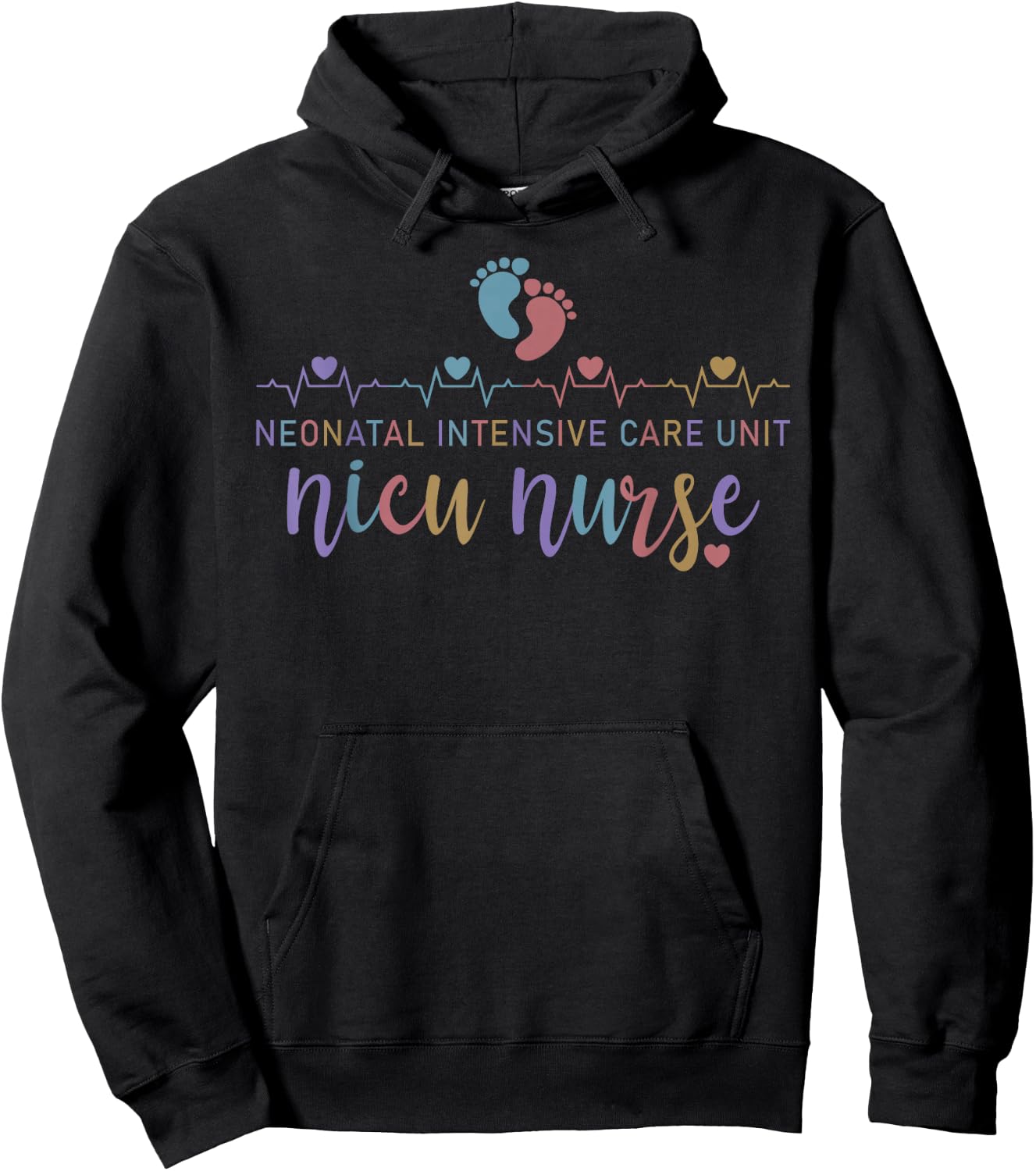NICU Nurse Neonatal ICU Nurse Infant Care Specialist Newborn Hoodie - Hoodie | Black