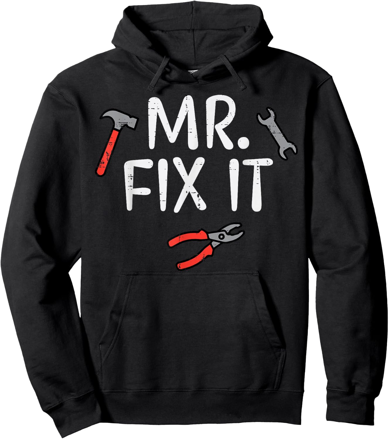 Fathers Day Mr Fix it Fun DIY Handy Man Dad Daddy Match Men Hoodie - Hoodie | Black