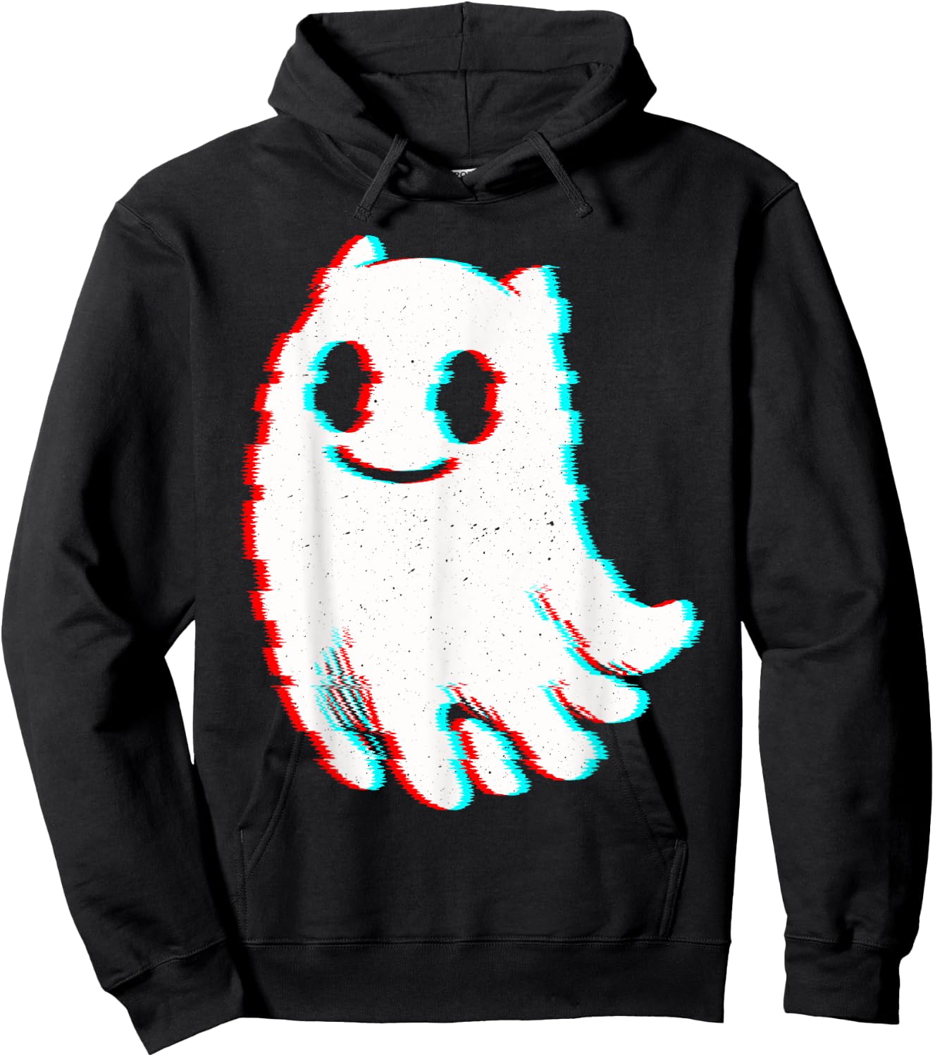 Funny Cat Ghost Vaporwave Outfit Techno Rave EDM Music Hoodie - Hoodie | Black