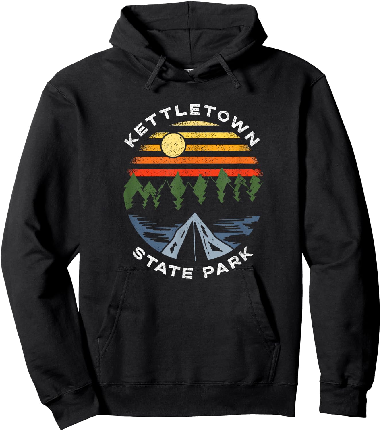 Kettletown State Park Connecticut Camping Souvenir Hoodie - Hoodie | Black