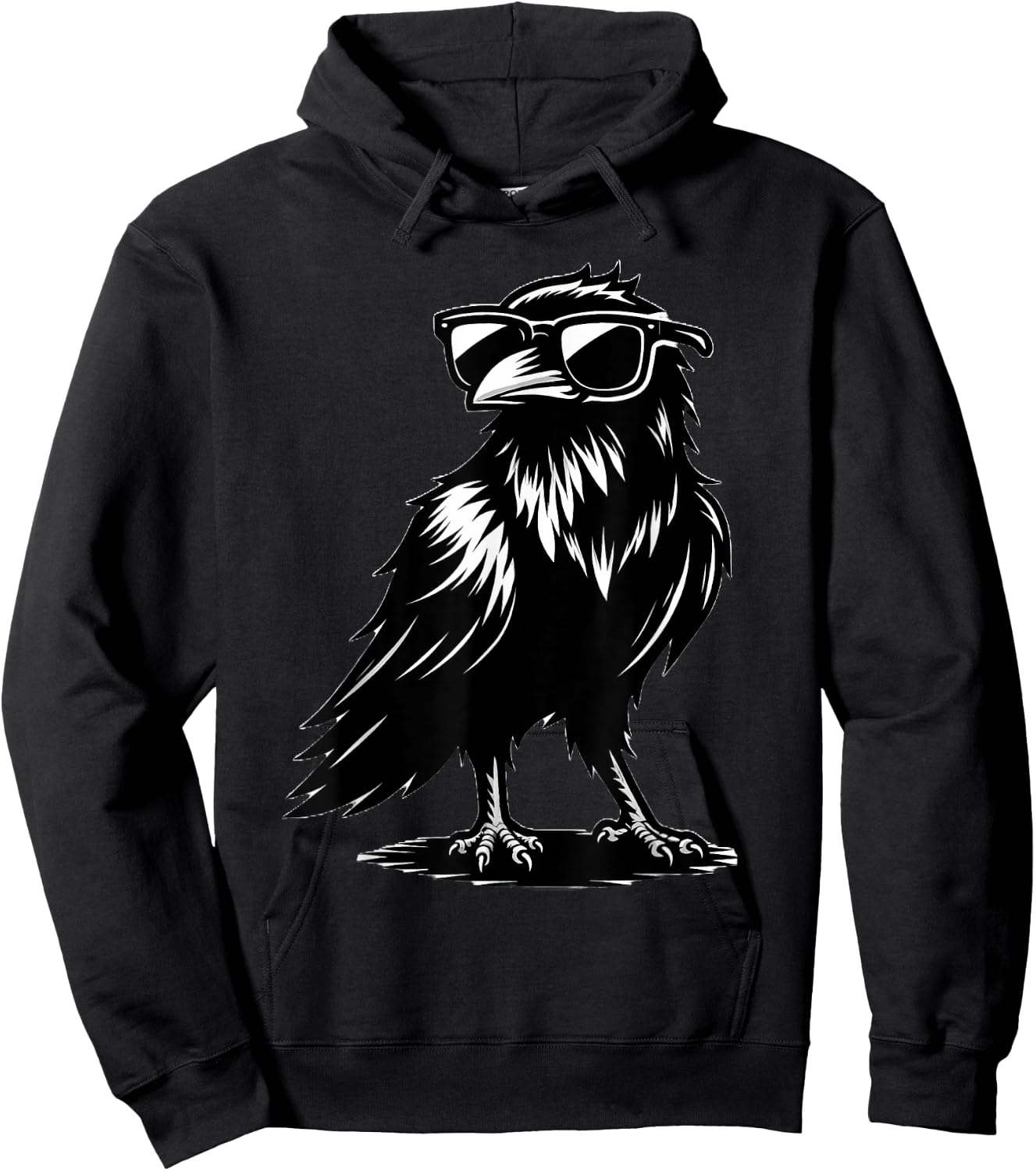 Crow Raven Bird Wearing Sunglasses Hoodie - Hoodie | Black