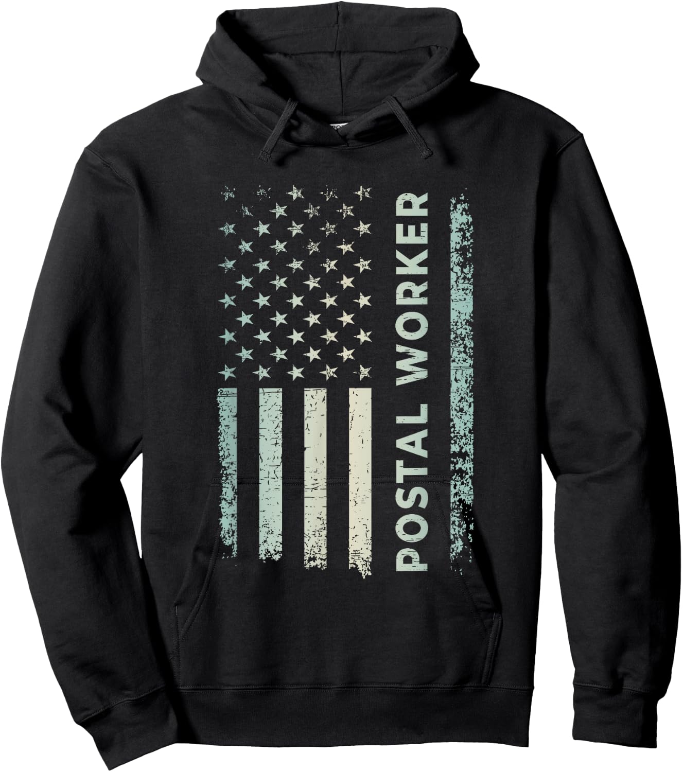 American Postal Worker Patriotic USA Flag Hoodie - Hoodie | Black