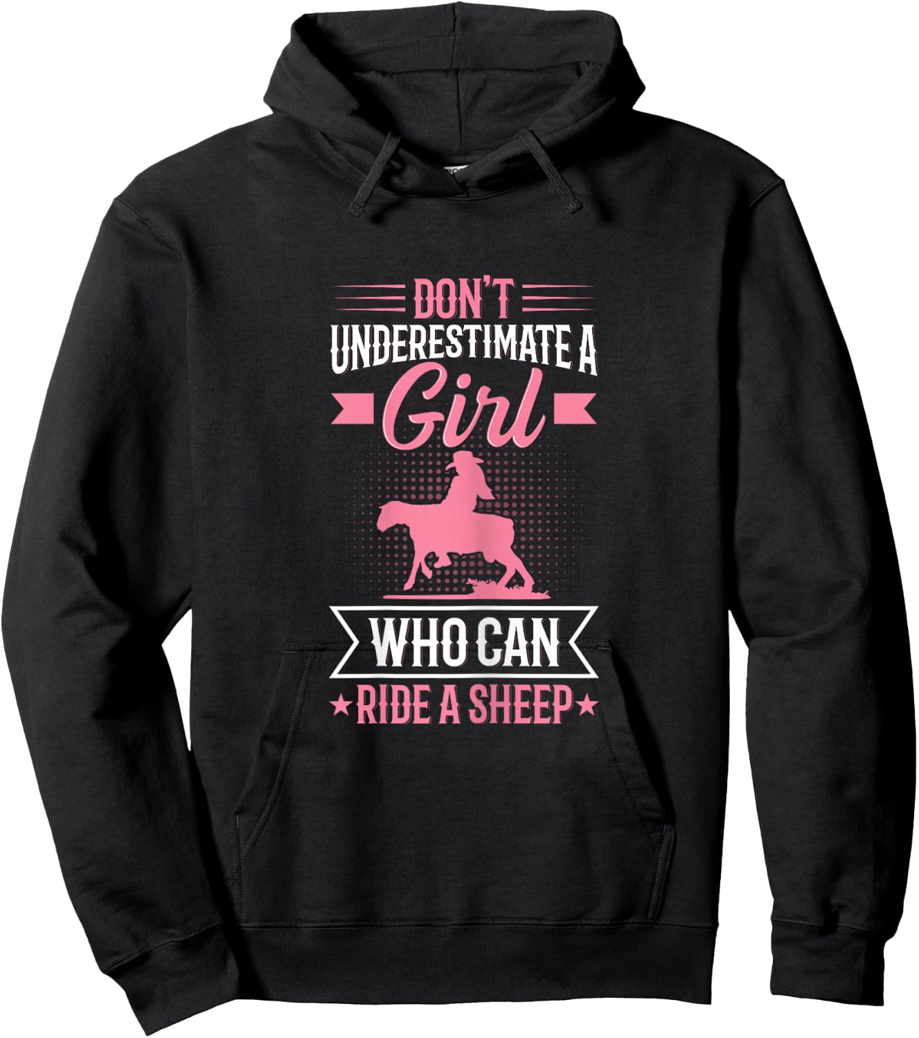 Youth Rodeo Mutton Busting Quote for a Mutton Buster Girl Hoodie - Hoodie | Black
