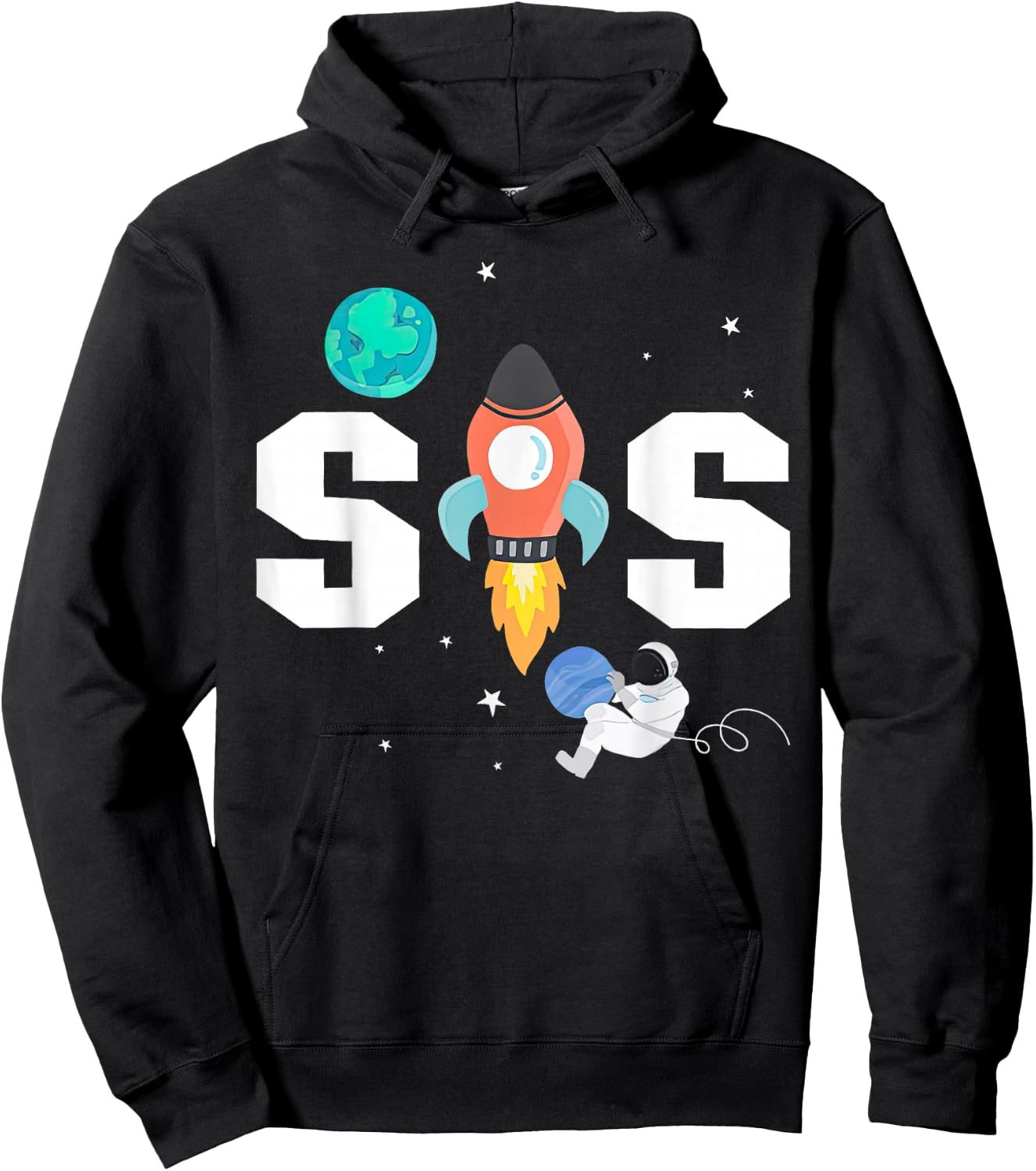 Sister of the Astronaut Space Theme Birthday Family Matching Hoodie - Hoodie | Black