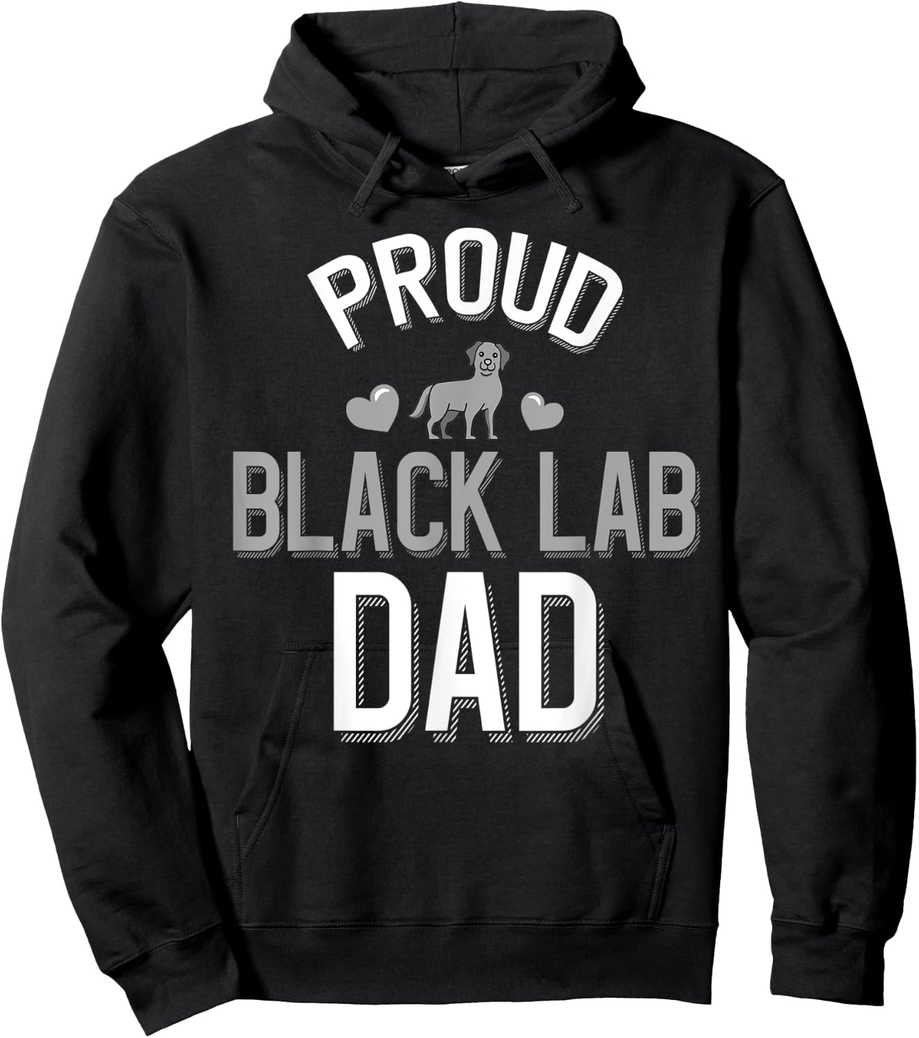 Cute Proud Black Lab Dad Hoodie - Hoodie | Black