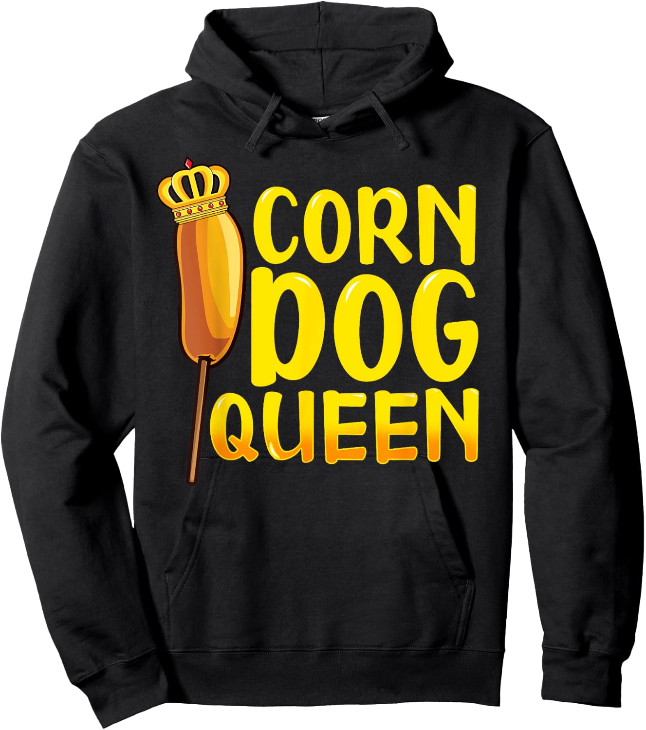 Corn Dog Queen Shirt - Funny Corndog Hot Dog Sausage Stick Hoodie - Hoodie | Black