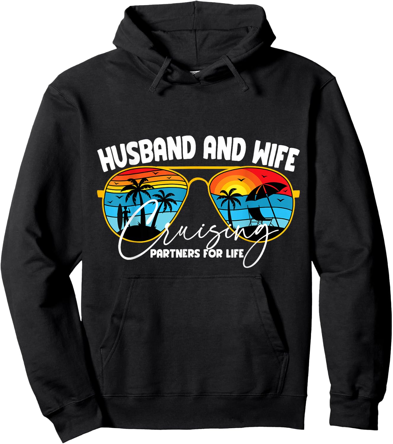 Vacation Husband and Wife Cruising Partners for Life Hoodie - Hoodie | Black