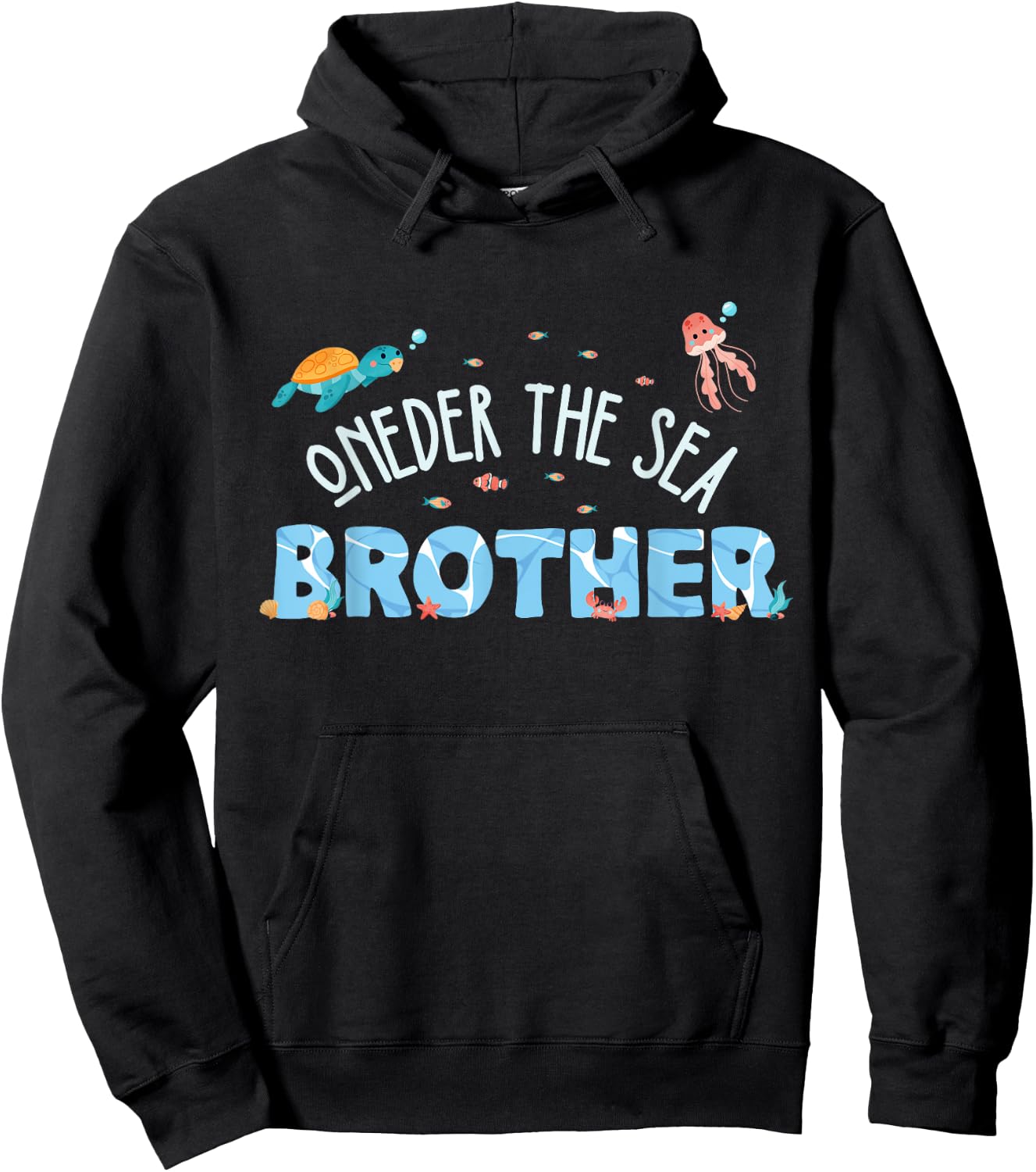 Under Sea Brother Birthday Girl Boy Matching Family Party Hoodie - Hoodie | Black