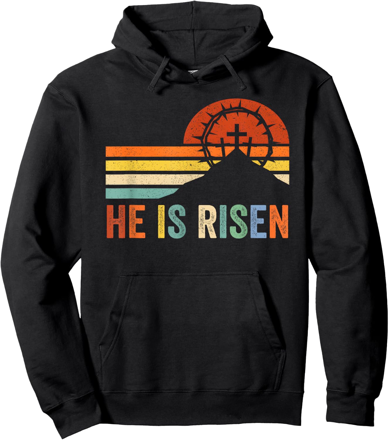 He Is Risen Cross Jesus Religious Easter Day Christians Hoodie - Hoodie | Black