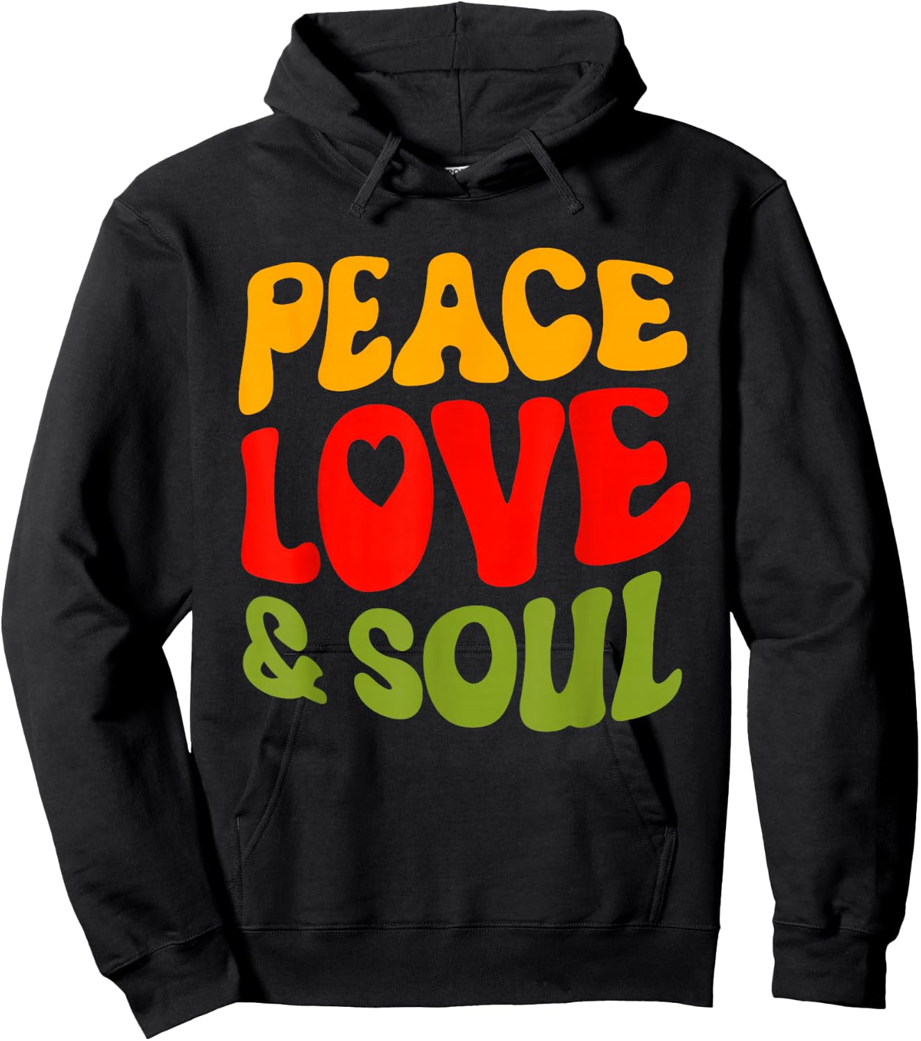 Groovy Peace Love & Soul R&B Music Retro Vintage 90s Lovers Hoodie - Hoodie | Black