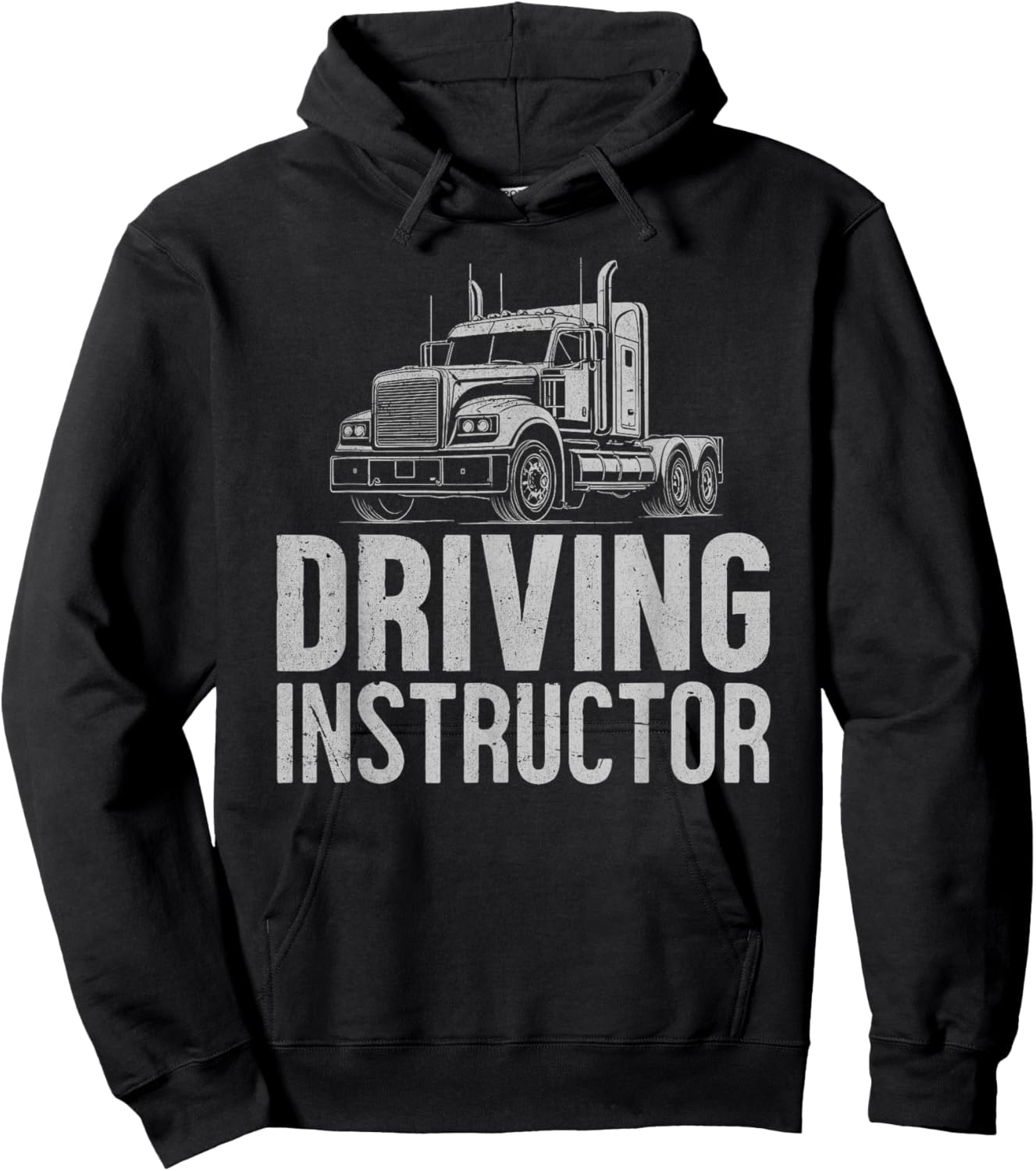 Semi truck driving instructor, truck driver, driving teacher Hoodie - Hoodie | Black