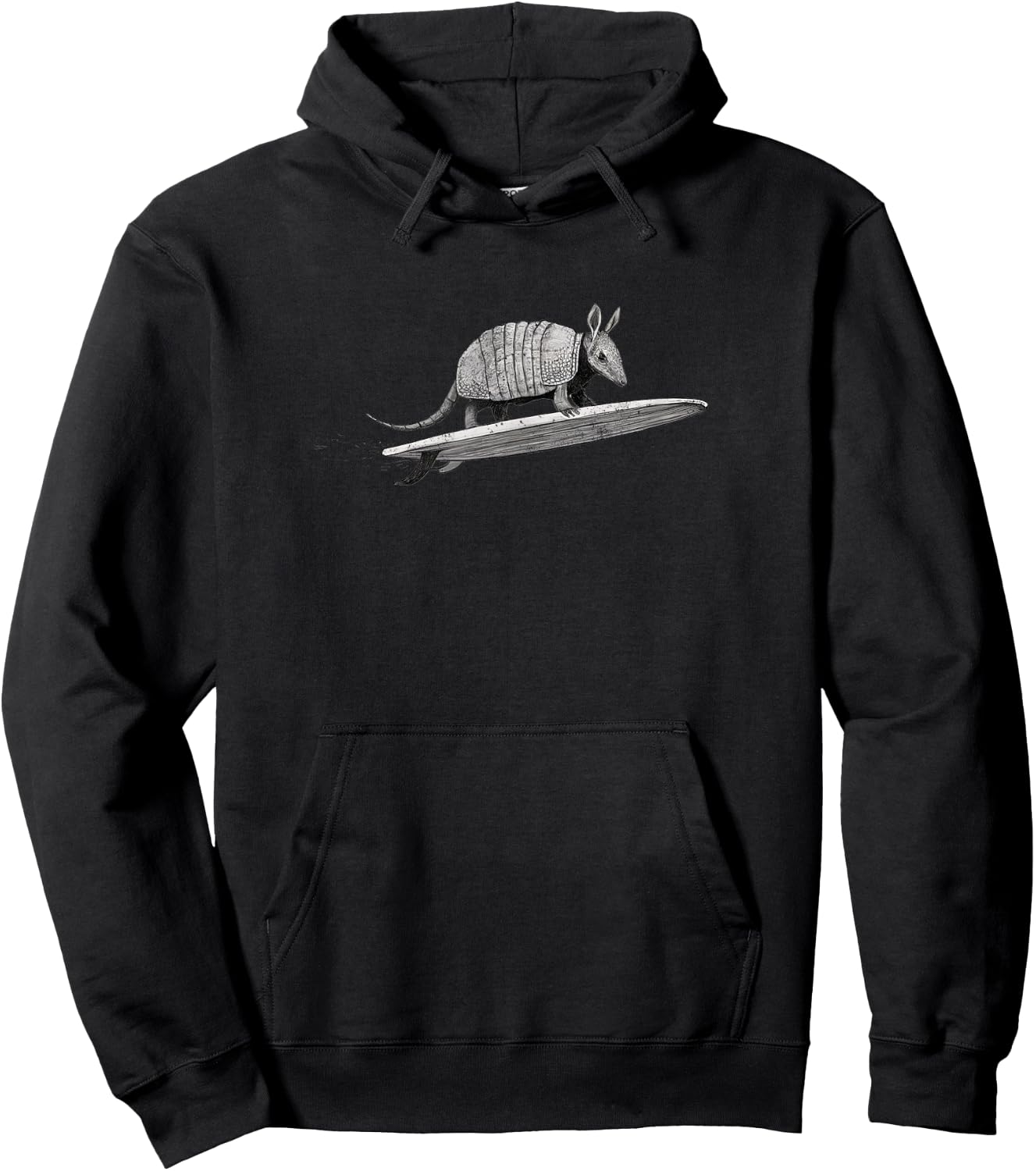 Armadillo Surfing Distressed Sketch Hoodie - Hoodie | Black